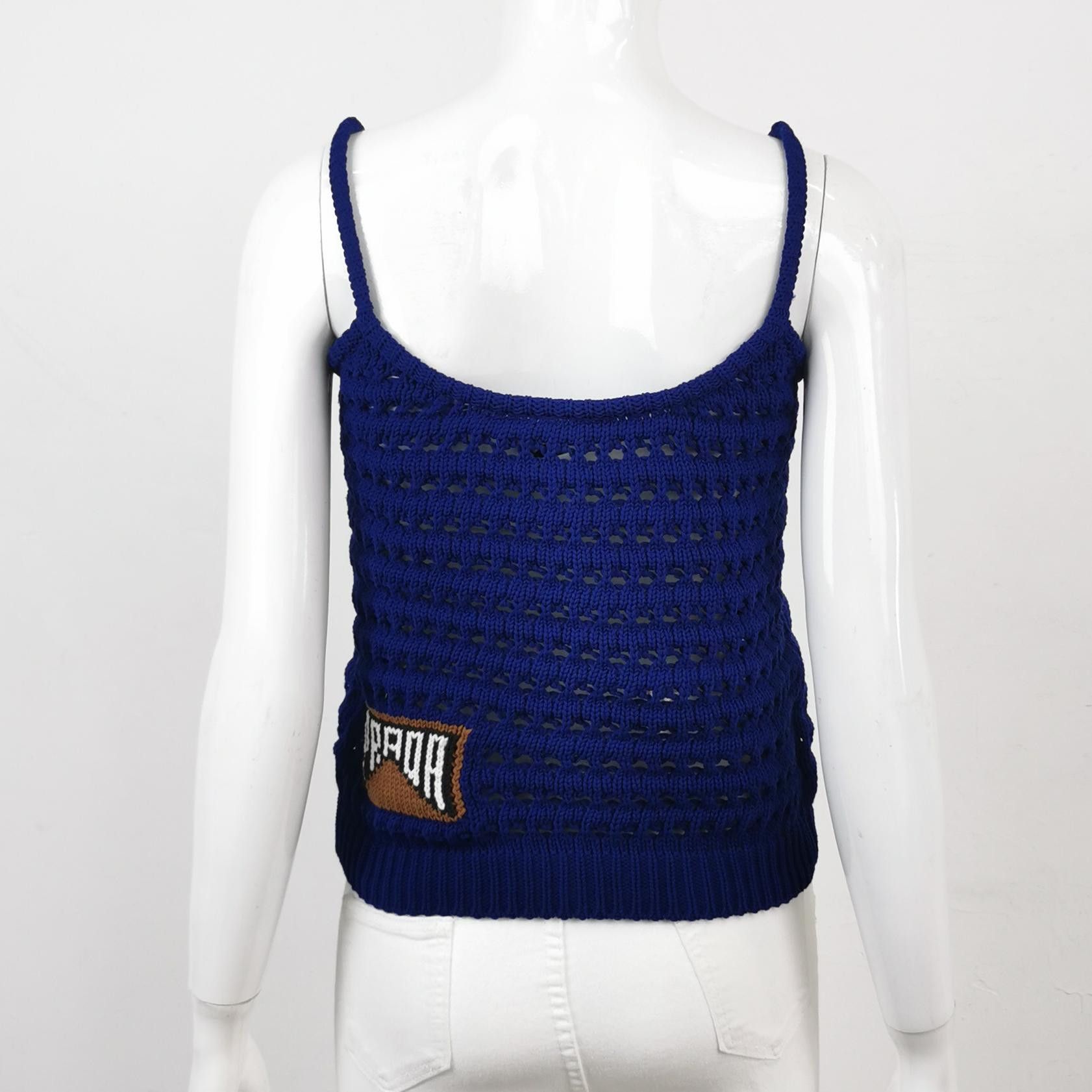 Prada Prada Logo Crochet Knit Tank Top Size 38 Size XS / US 0-2 / IT 36-38 - 2 Thumbnail