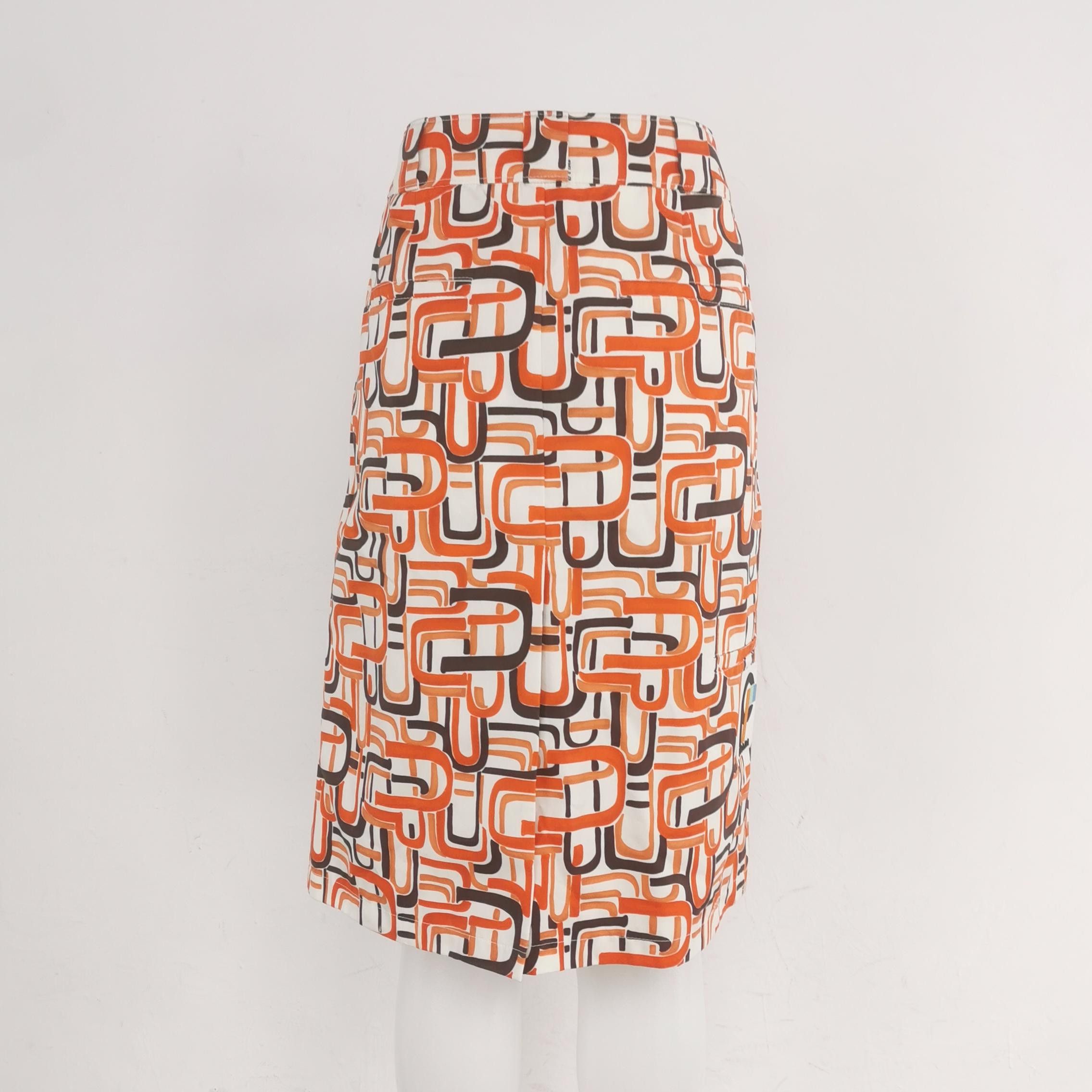 Prada Prada Graphic Print Cotton Midi Skirt Size 40 Size 27" / US 4 / IT 40 - 2 Thumbnail