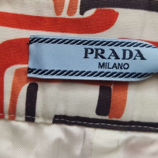 Prada Prada Graphic Print Cotton Midi Skirt Size 40 Size 27" / US 4 / IT 40 - 6 Thumbnail