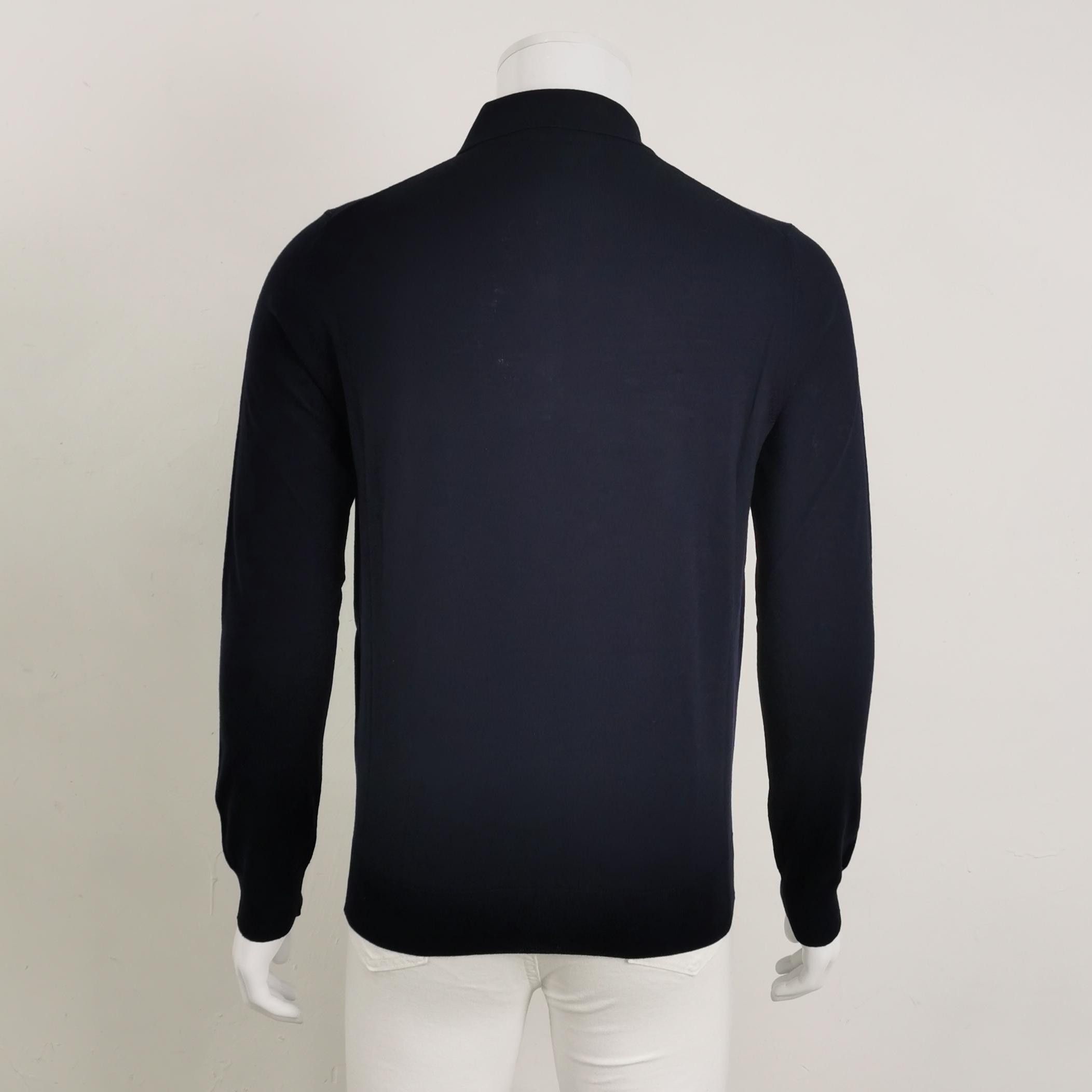Prada Prada Virgin Wool Long Sleeve Polo Size 50 Size US M / EU 48-50 / 2 - 2 Thumbnail