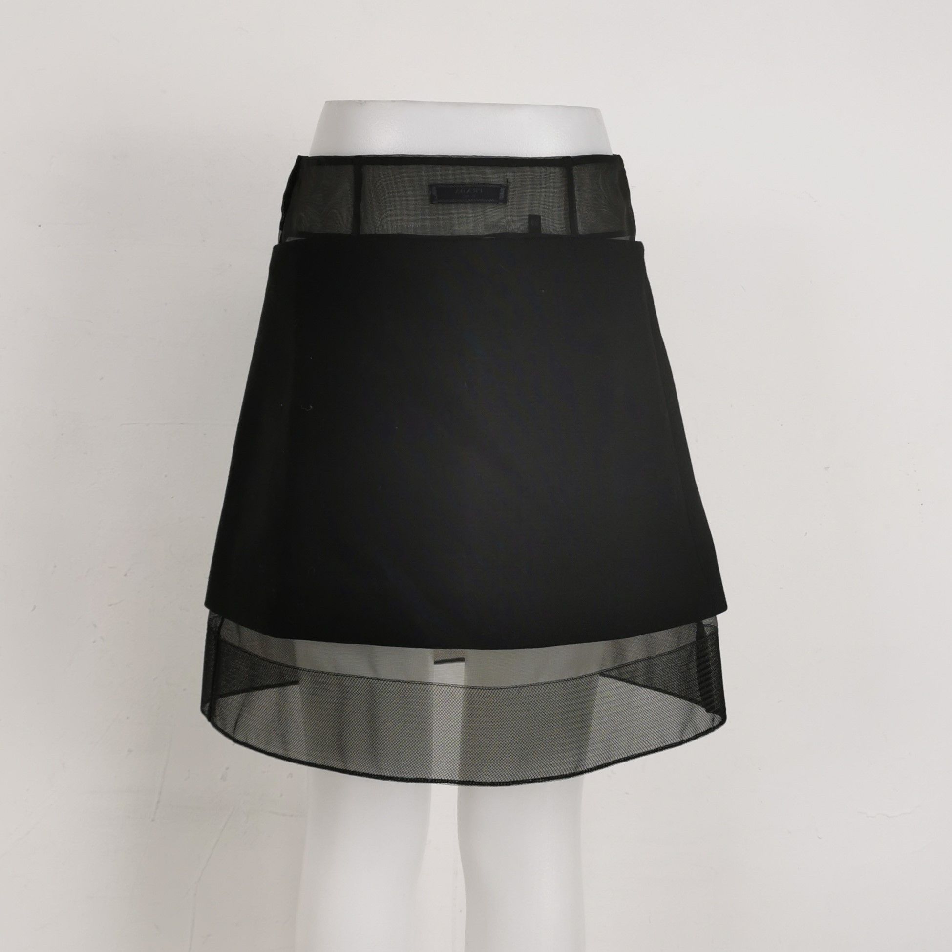 Prada Prada Triangle Logo Mesh Mini Skirt Size 38 Size 26" / US 2 / IT 38 - 2 Thumbnail