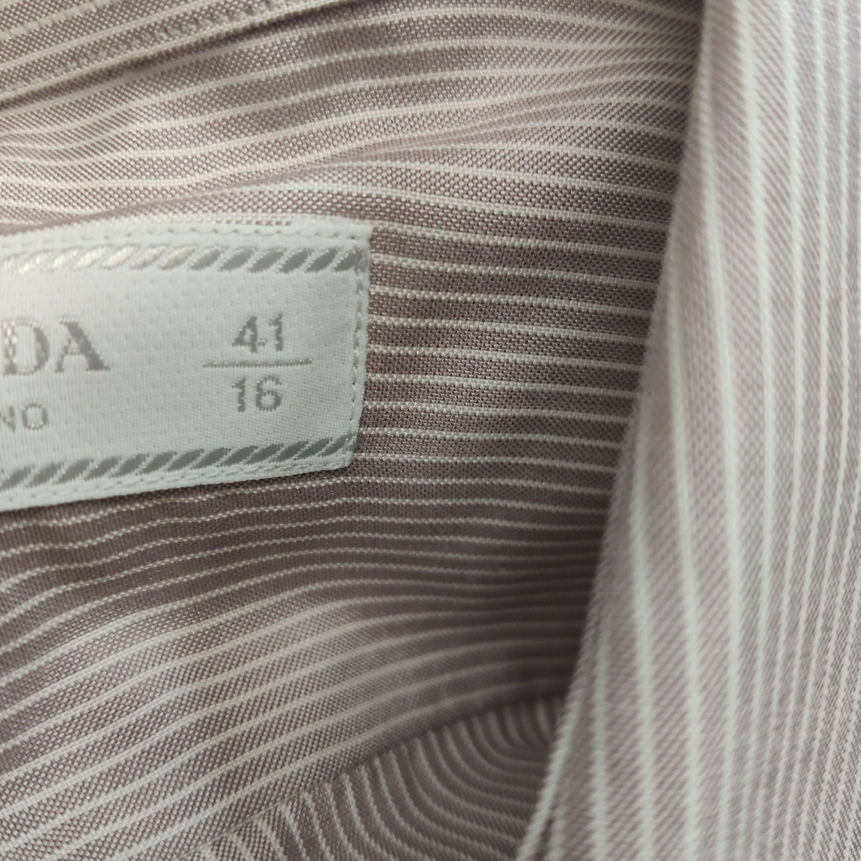 Prada Prada Striped Silk Shirt Size L Size US L / EU 52-54 / 3 - 5 Thumbnail