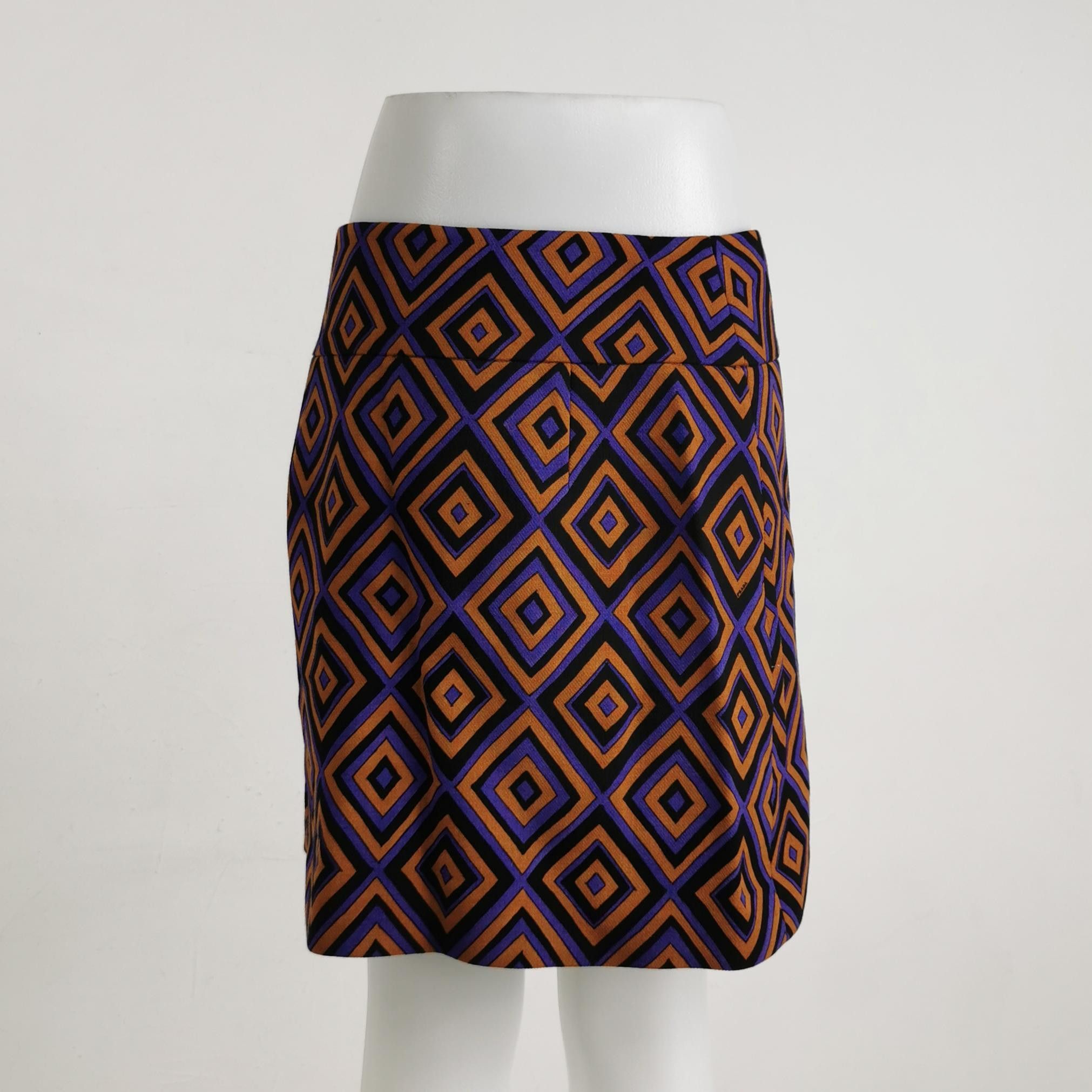 Prada Prada Geometric Pattern Wool Mini Skirt Size 40 Size 27" / US 4 / IT 40 - 2 Thumbnail