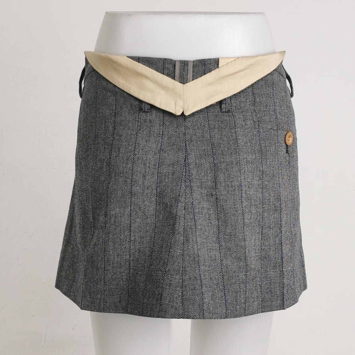 Prada Prada Striped Wool Mini Skirt Size 40 Size 27" / US 4 / IT 40 - 2 Thumbnail