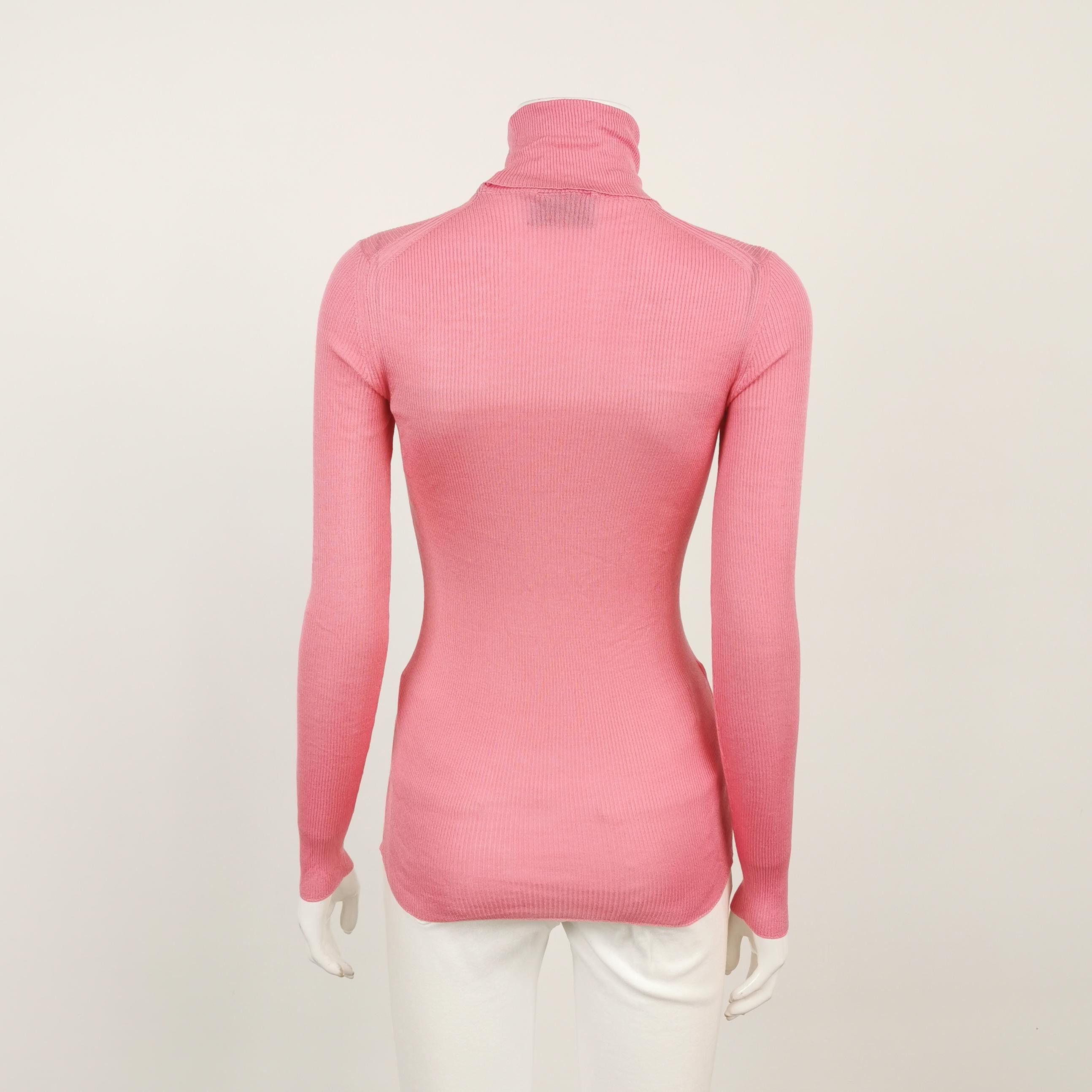 Prada Prada Pink Ribbed Turtleneck Sweater Size IT 38 Size XS / US 0-2 / IT 36-38 - 2 Thumbnail