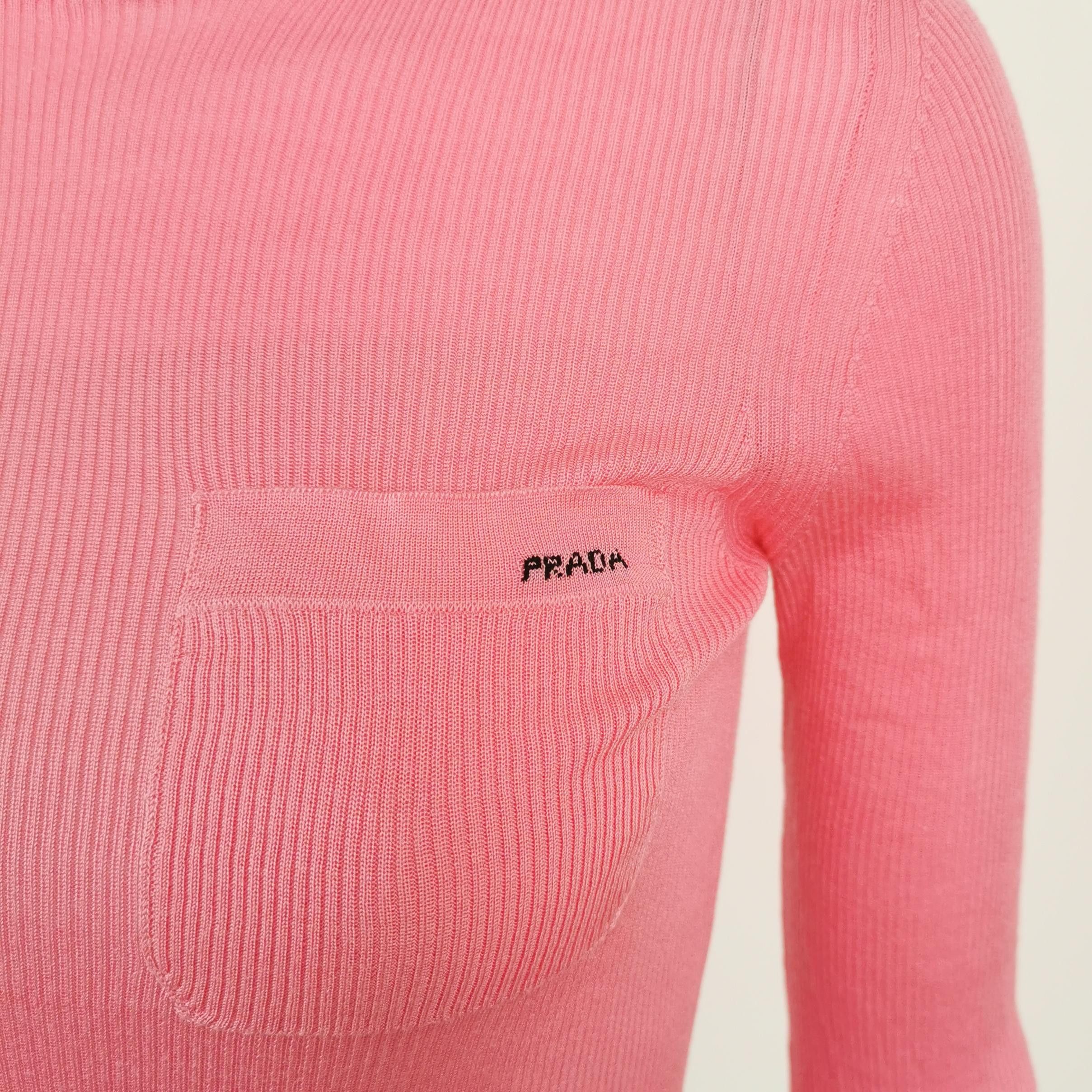 Prada Prada Pink Ribbed Turtleneck Sweater Size IT 38 Size XS / US 0-2 / IT 36-38 - 3 Thumbnail