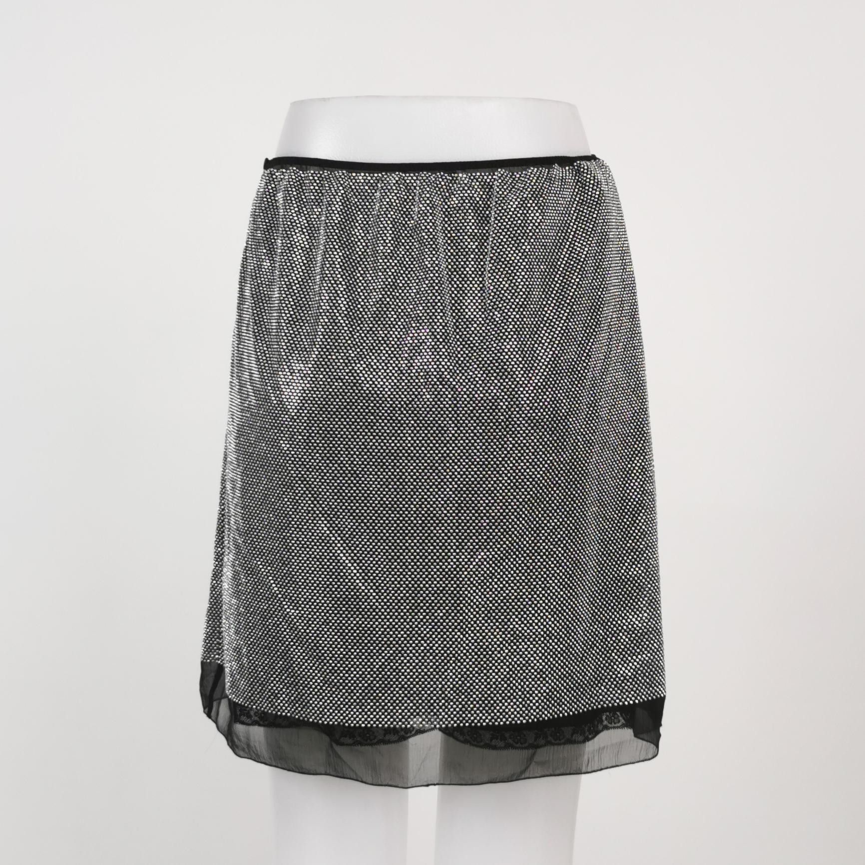 Prada Prada Silver Sequin Mini Skirt Size 38 Size 26" / US 2 / IT 38 - 2 Thumbnail
