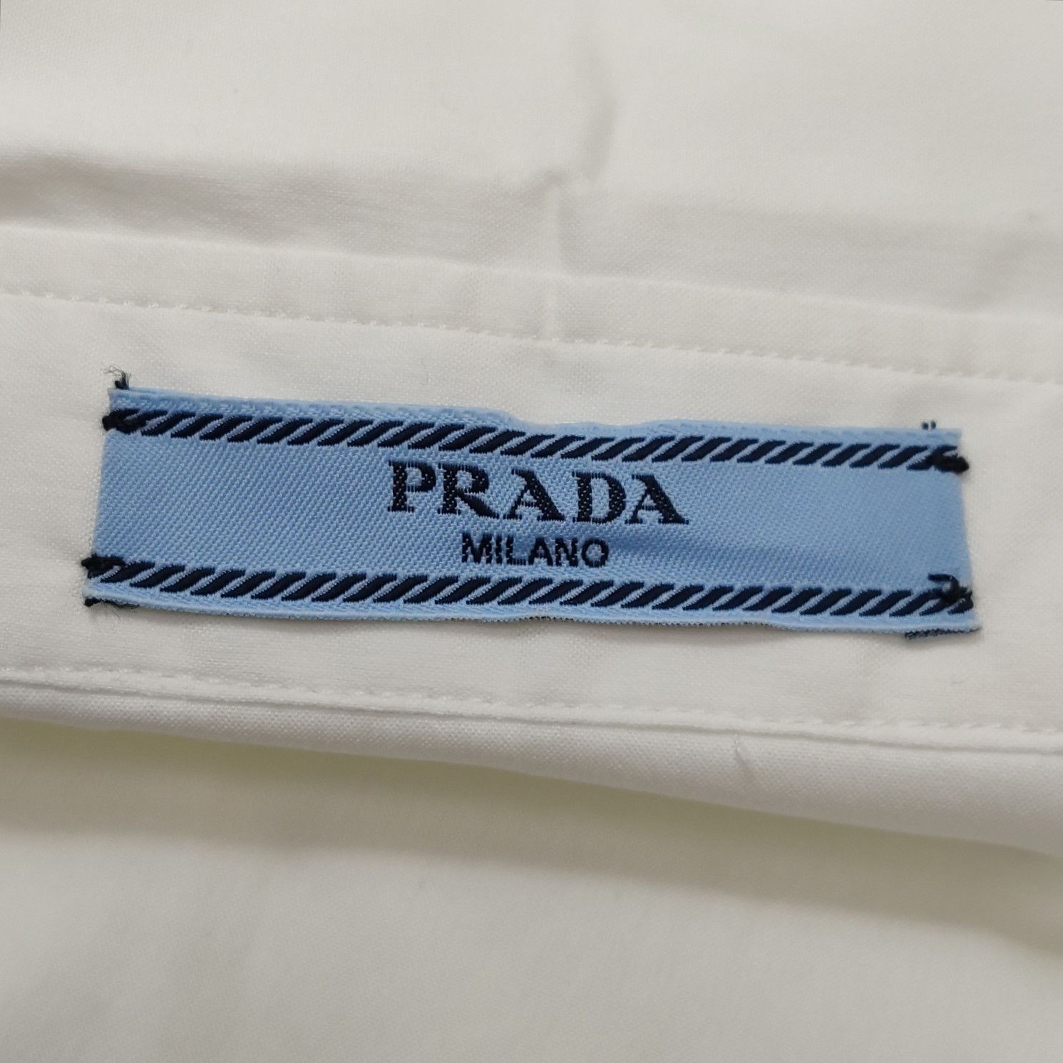 Prada Prada White Cotton Blend Button Up Shirt IT 38 Size XS / US 0-2 / IT 36-38 - 4 Thumbnail
