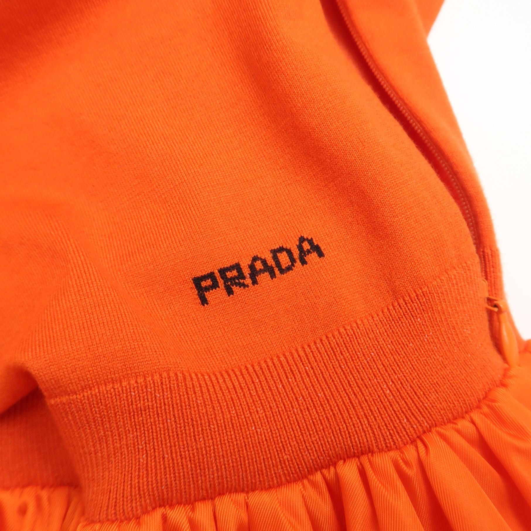 Prada Prada Re-Nylon Orange Midi Dress Size 42 Size M / US 6-8 / IT 42-44 - 3 Thumbnail