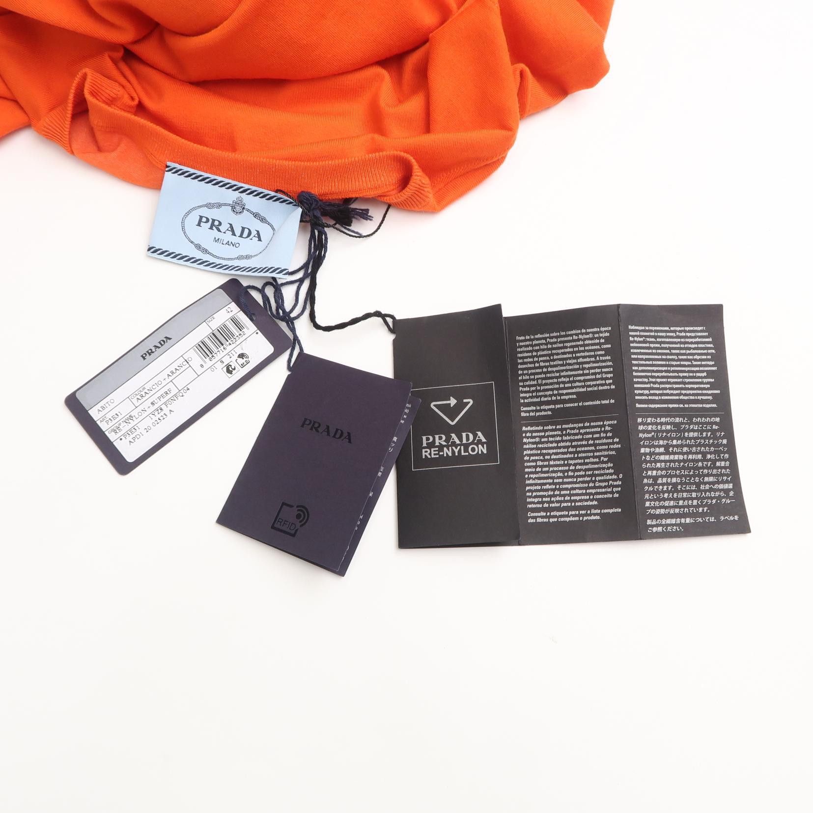 Prada Prada Re-Nylon Orange Midi Dress Size 42 Size M / US 6-8 / IT 42-44 - 4 Thumbnail