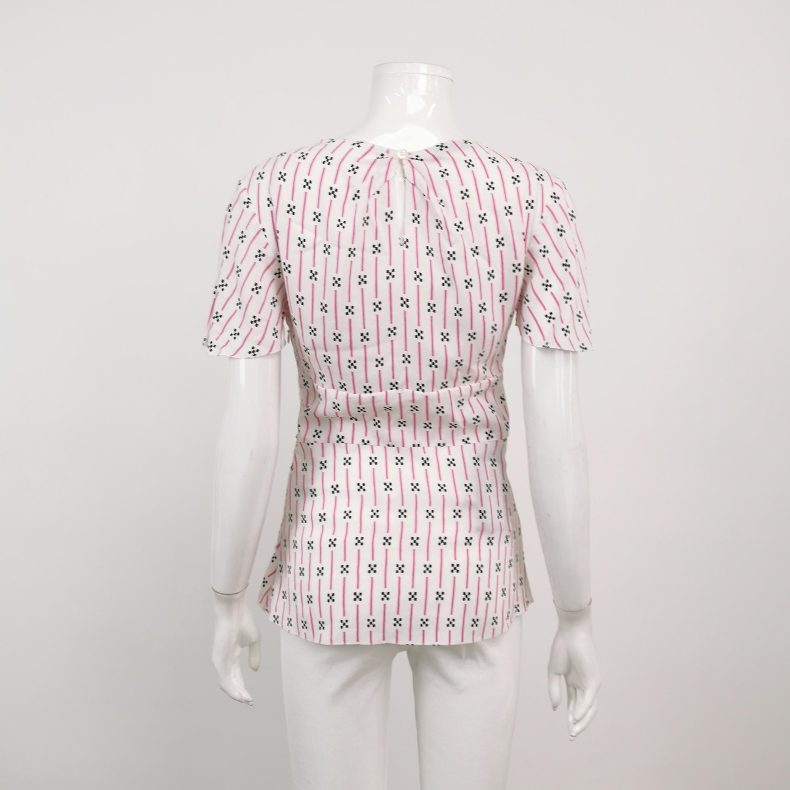 Prada Prada Geometric Print Short Sleeve Blouse Size 36 Size XS / US 0-2 / IT 36-38 - 2 Thumbnail