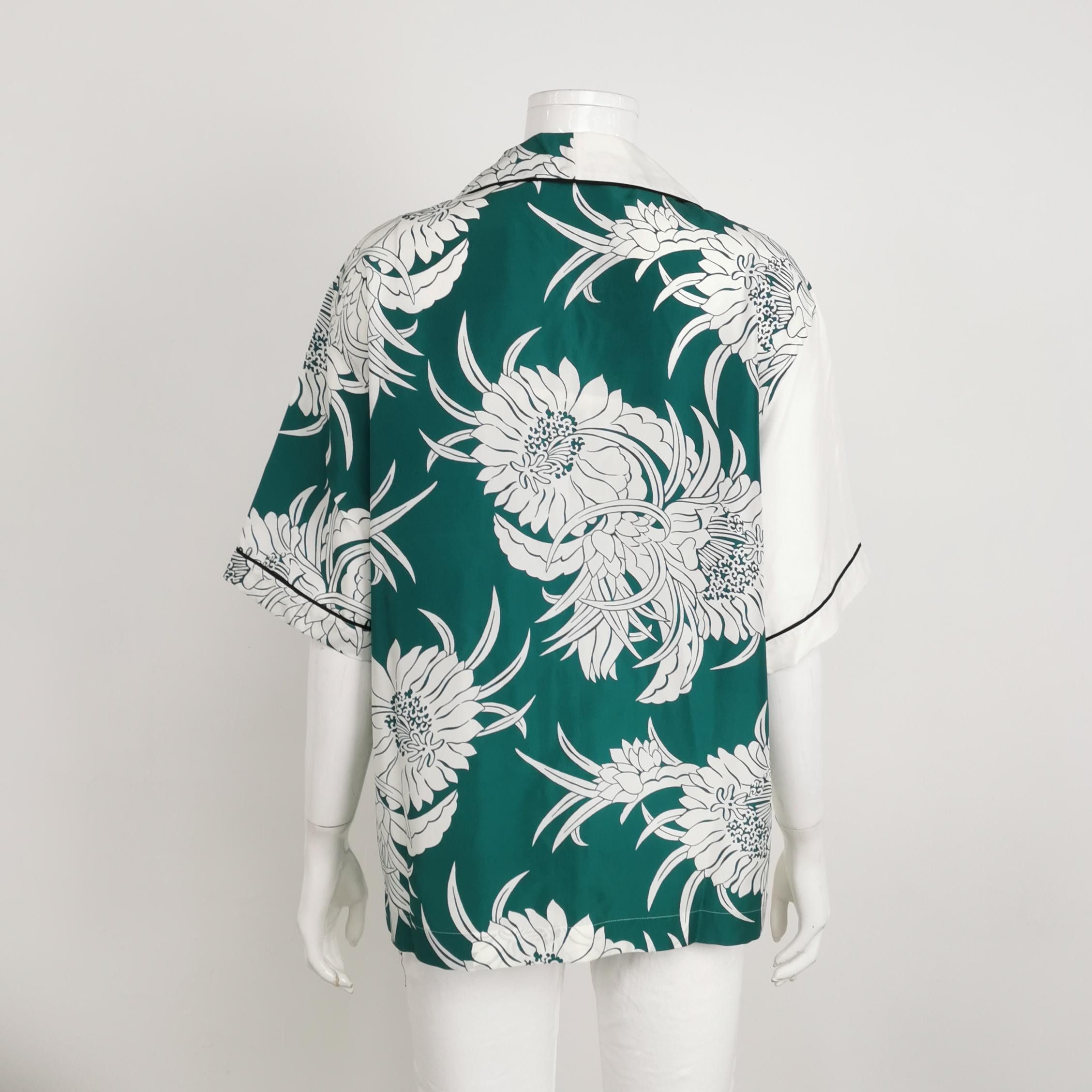 Prada Prada Floral Silk Short Sleeve Shirt Size 38 Size XS / US 0-2 / IT 36-38 - 2 Thumbnail