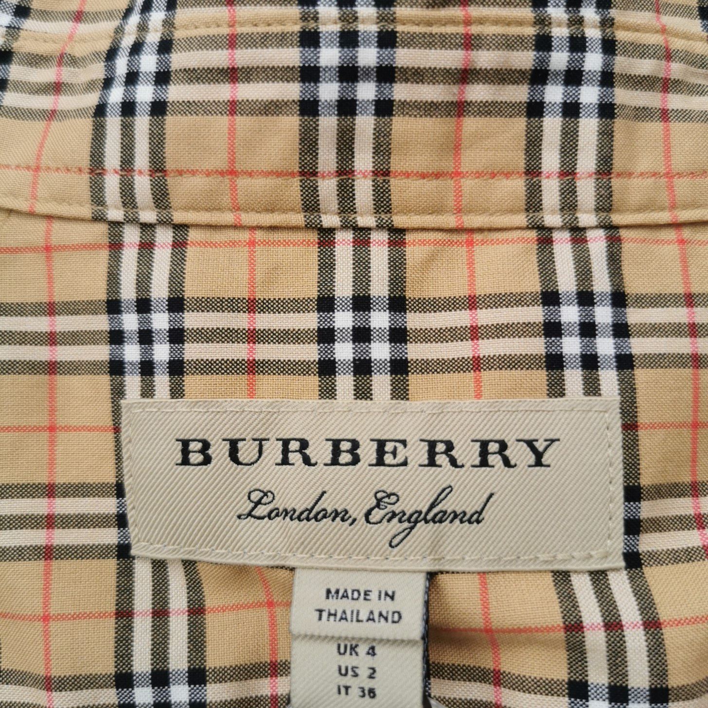 Burberry Burberry Check Button Up Shirt US 2 Size XS / US 0-2 / IT 36-38 - 4 Thumbnail