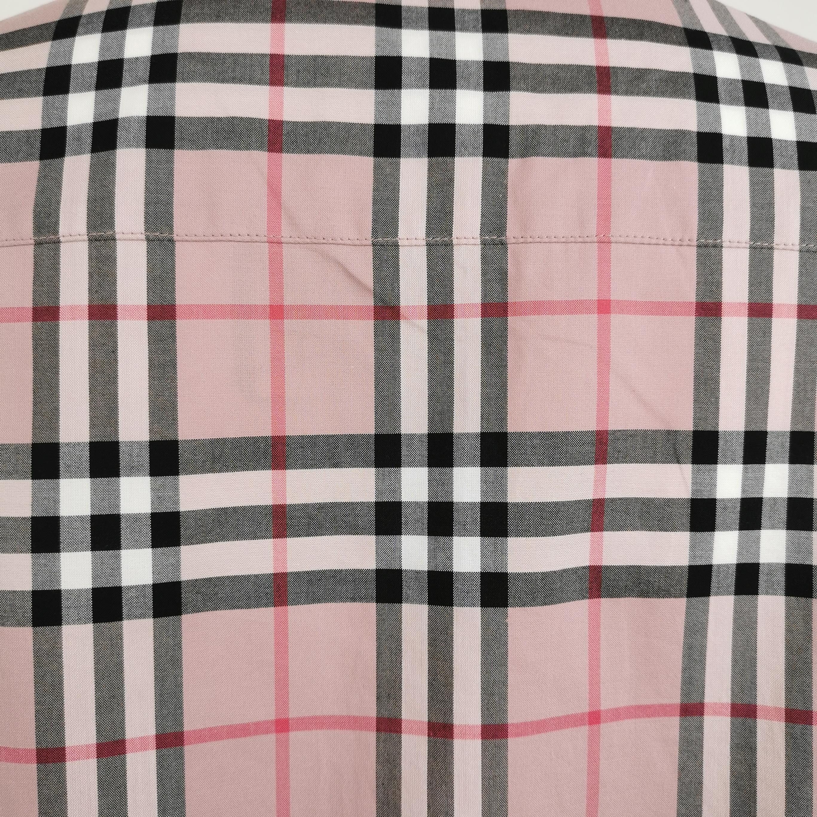 Burberry Burberry Pink Check Cotton Button Up Shirt Size US 6 Size M / US 6-8 / IT 42-44 - 3 Thumbnail