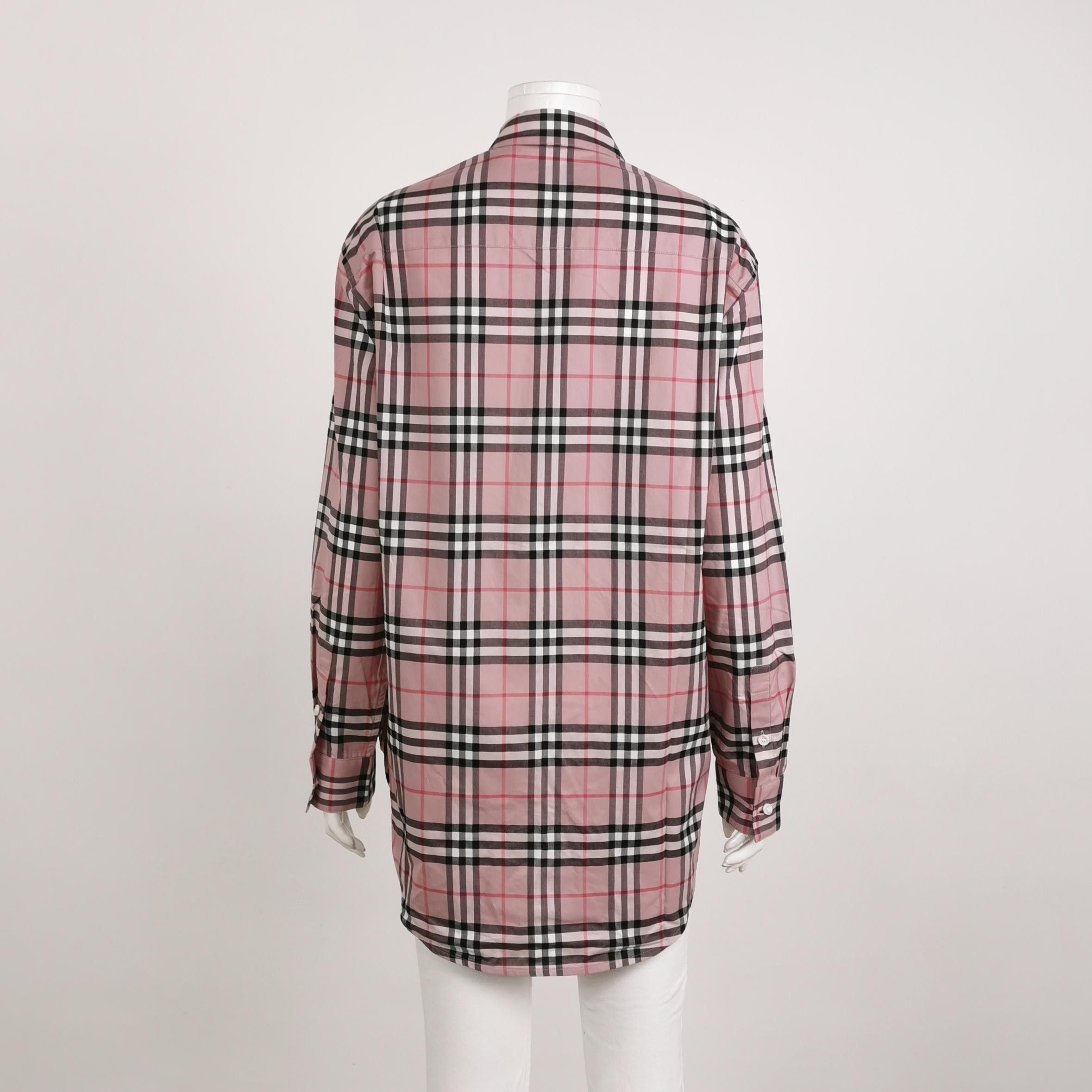Burberry Burberry Pink Check Cotton Button Up Shirt Size US 6 Size M / US 6-8 / IT 42-44 - 2 Thumbnail