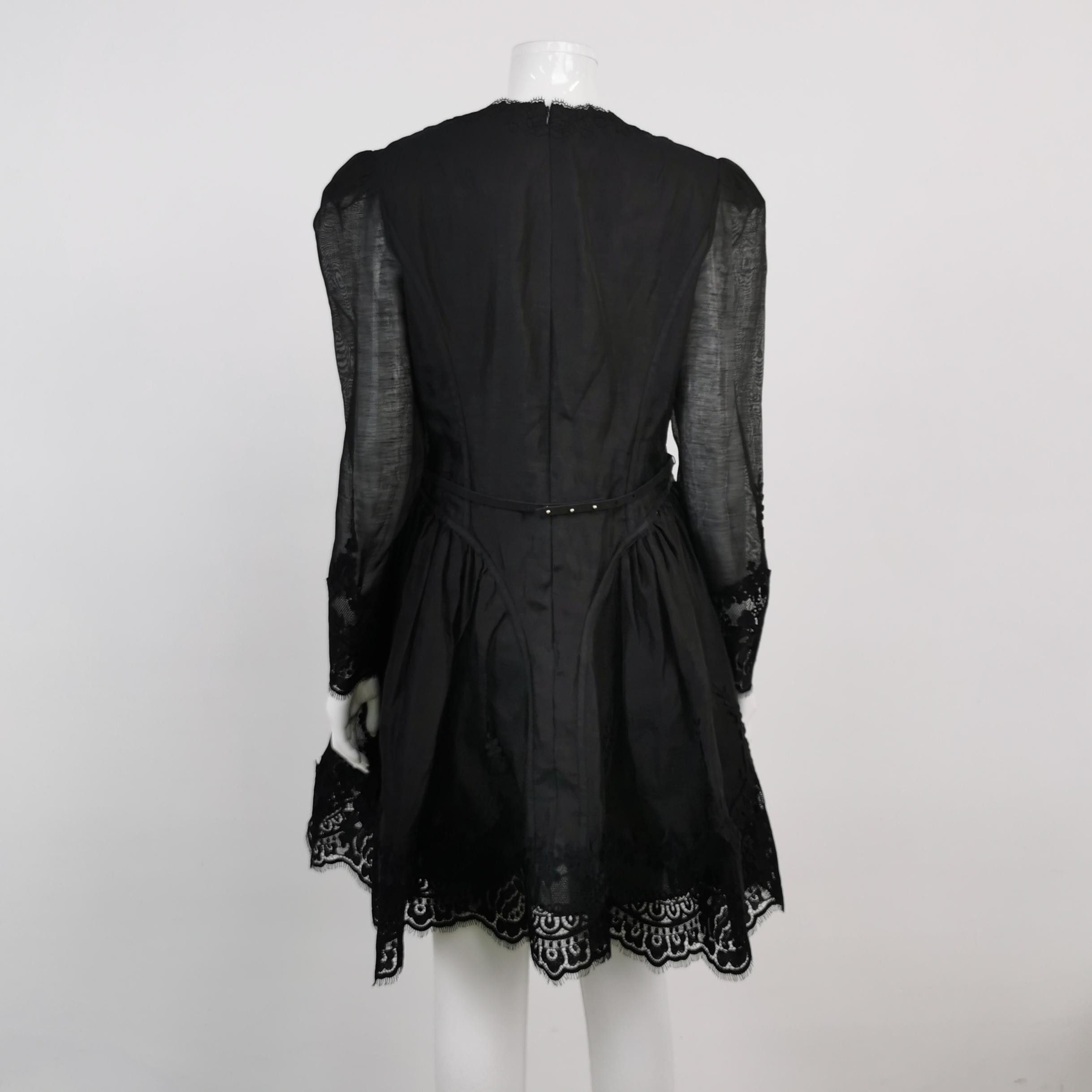 Zimmermann Zimmermann Lace Trim Linen Silk Mini Dress Size 4 Size XL / US 12-14 / IT 48-50 - 2 Thumbnail