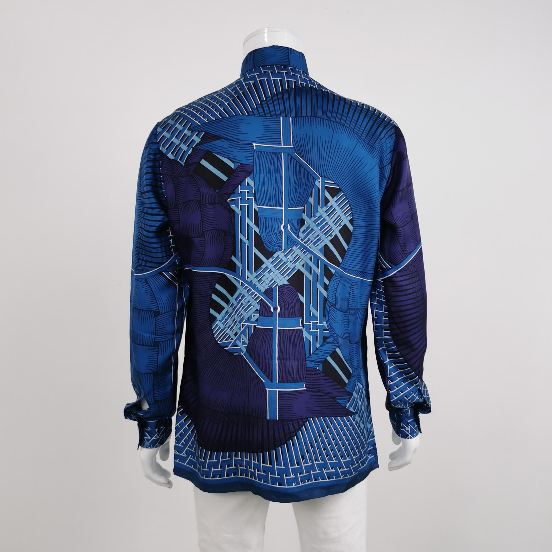 Hermes Hermès Patterned Silk Shirt Size L Size US L / EU 52-54 / 3 - 2 Thumbnail
