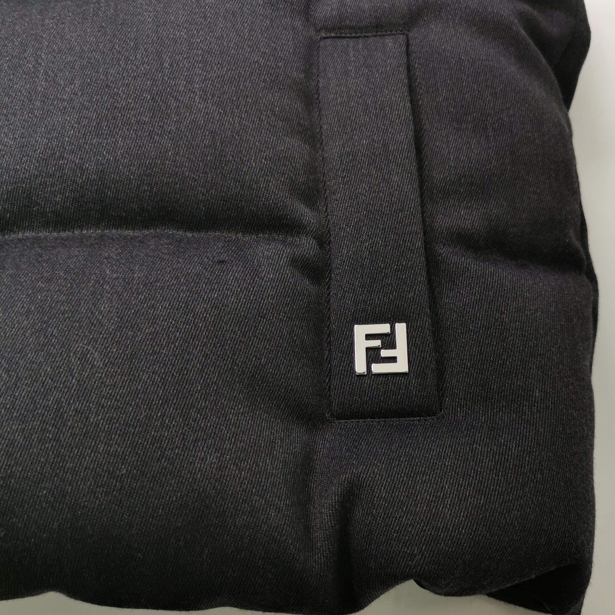 Fendi Fendi Wool Down Puffer Vest Size 52 Size US L / EU 52-54 / 3 - 3 Thumbnail