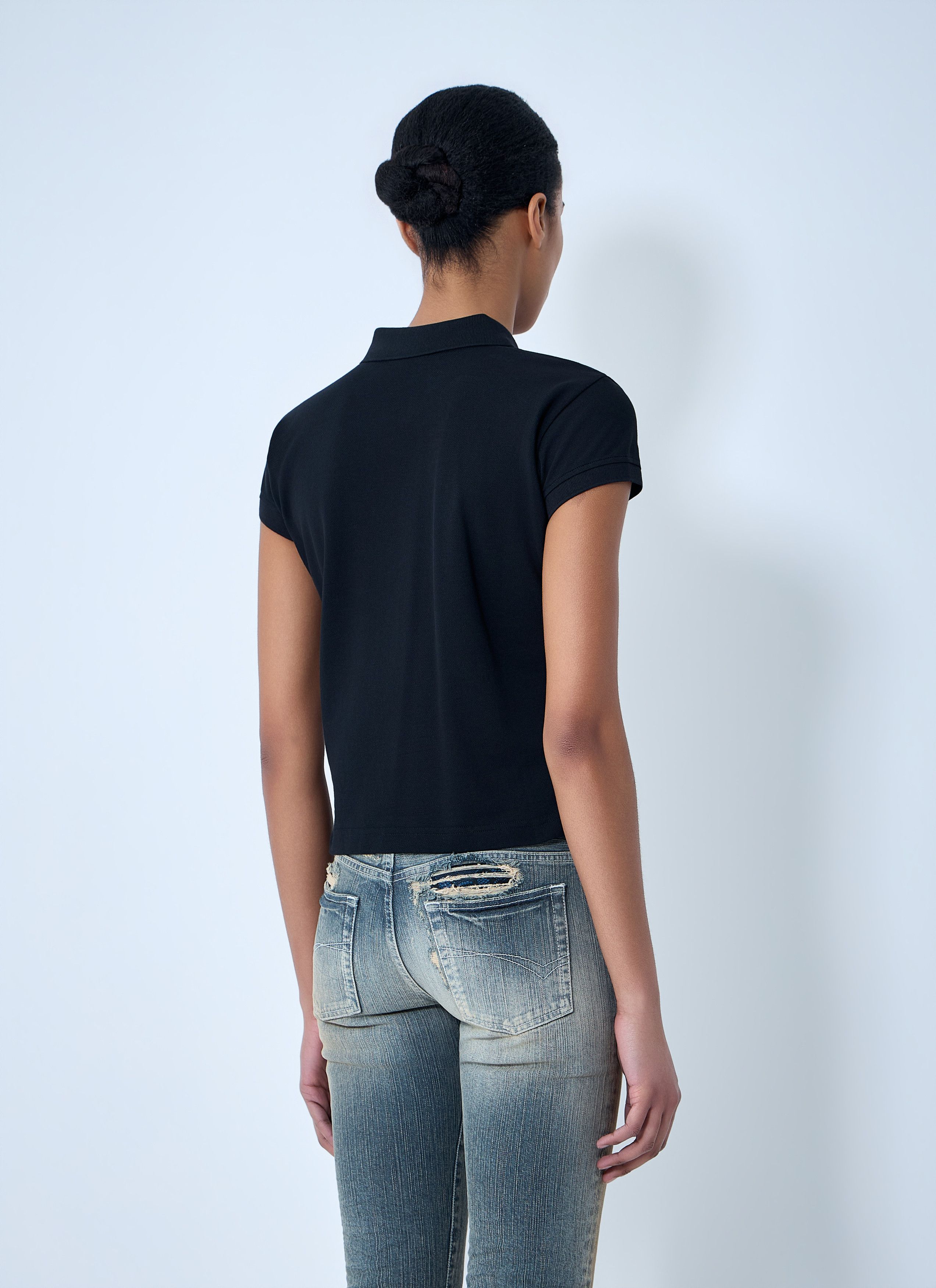 Balenciaga Cropped Polo Shirt Size XS / US 0-2 / IT 36-38 - 4 Thumbnail