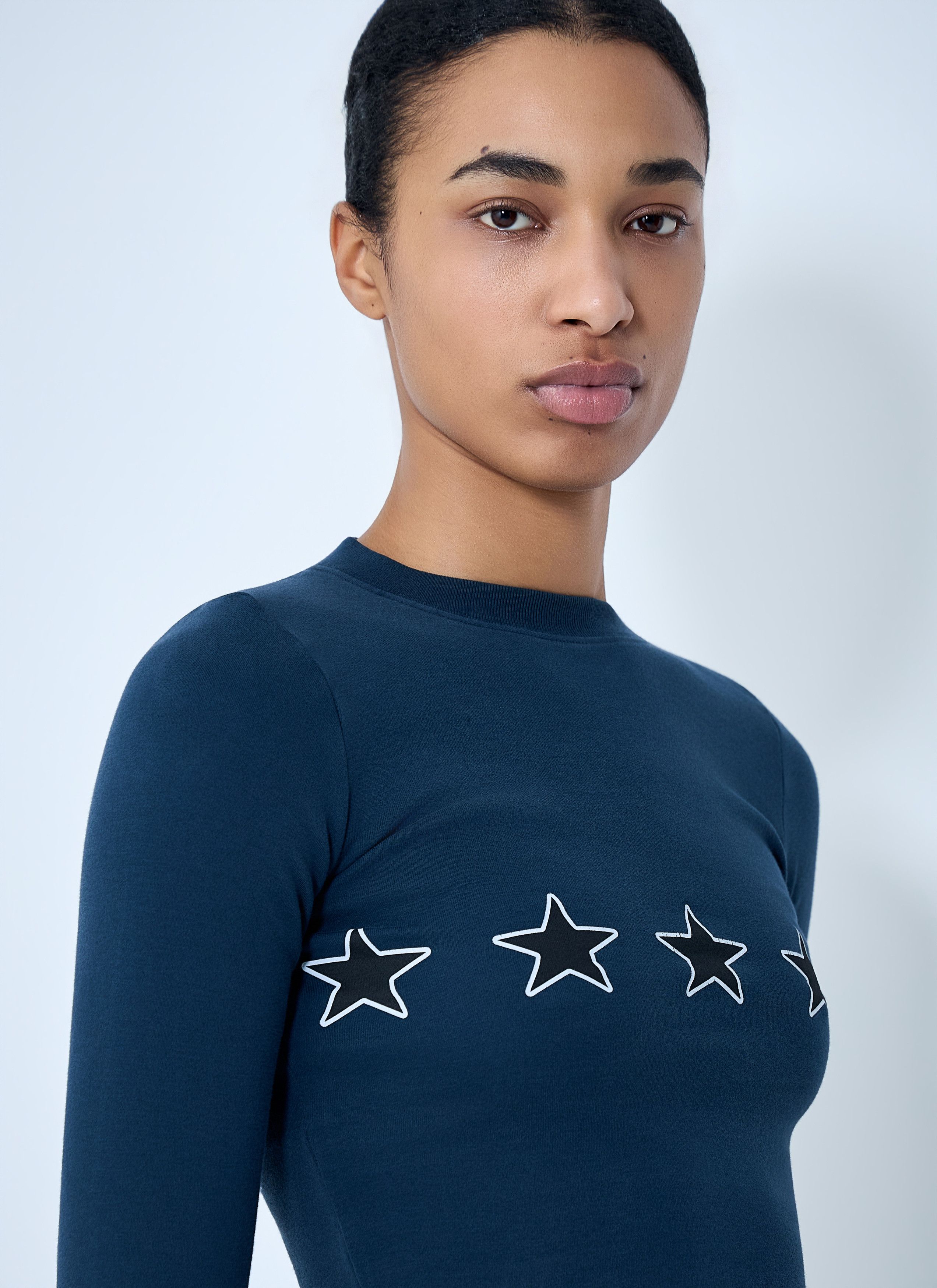 Balenciaga Star Embroidered Ribbed Top Size L / US 10 / IT 46 - 5 Thumbnail