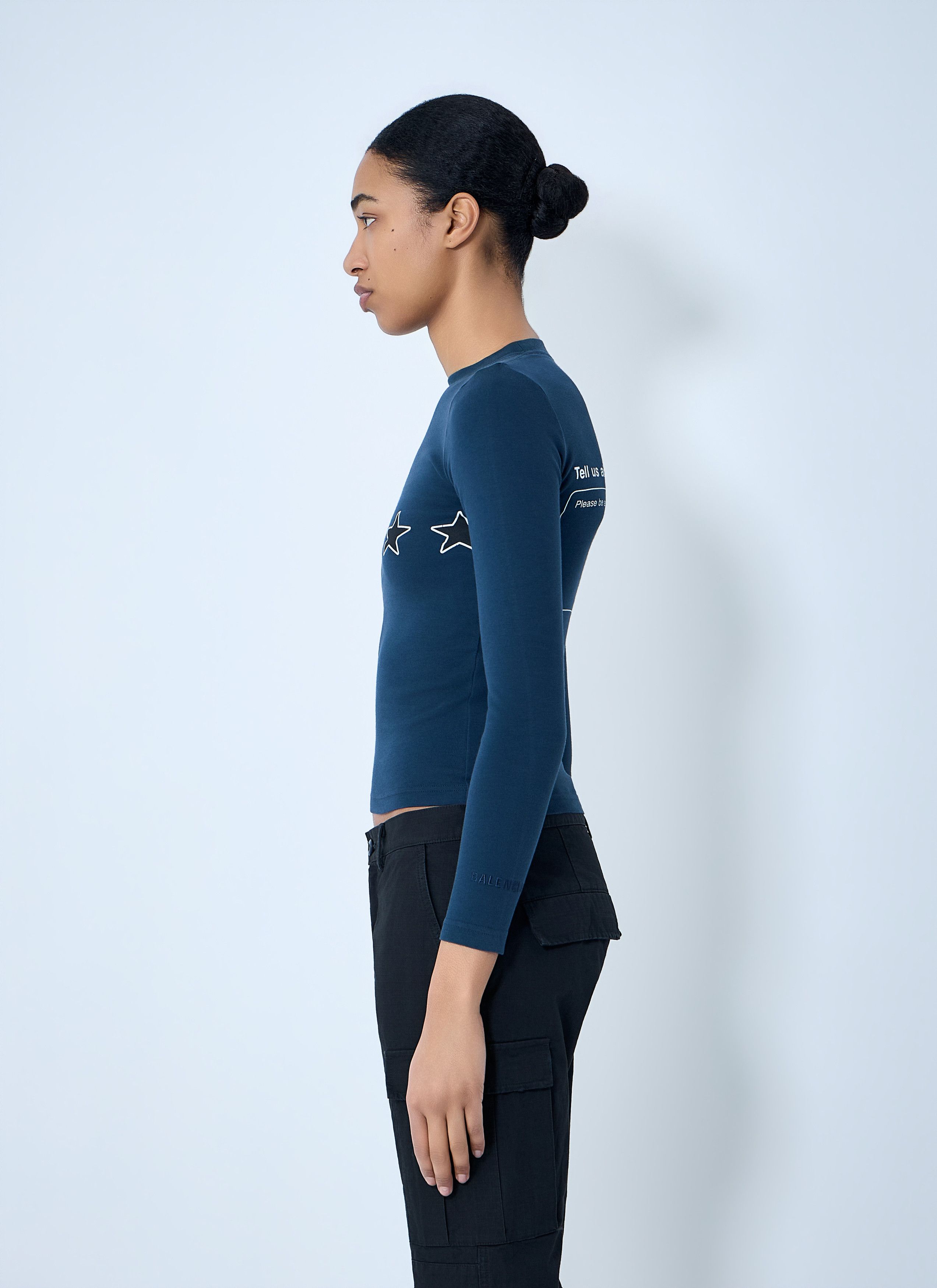 Balenciaga Star Embroidered Ribbed Top Size M / US 6-8 / IT 42-44 - 3 Thumbnail