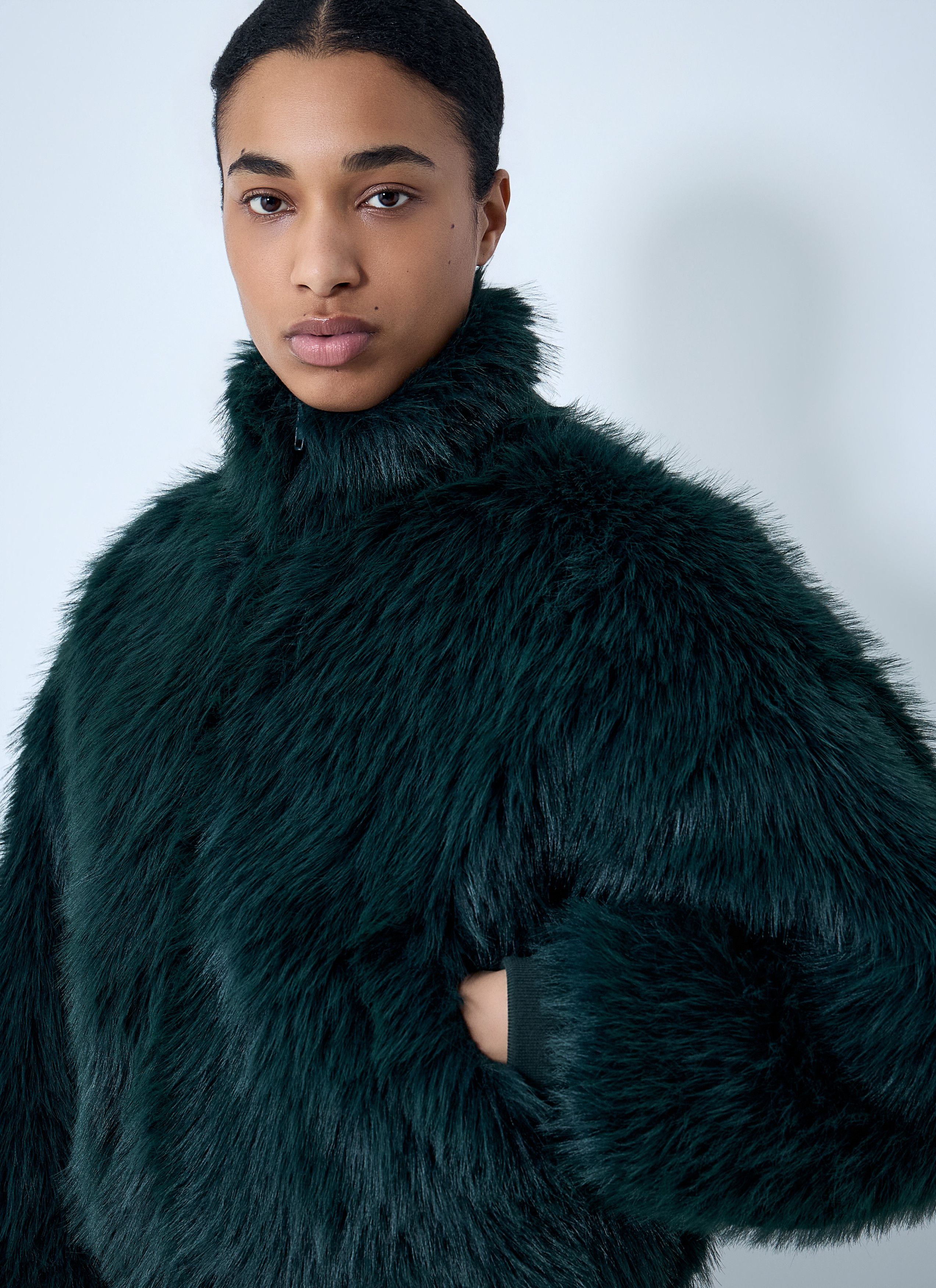 Balenciaga Faux Fur Bomber Jacket Size XS / US 0-2 / IT 36-38 - 5 Thumbnail