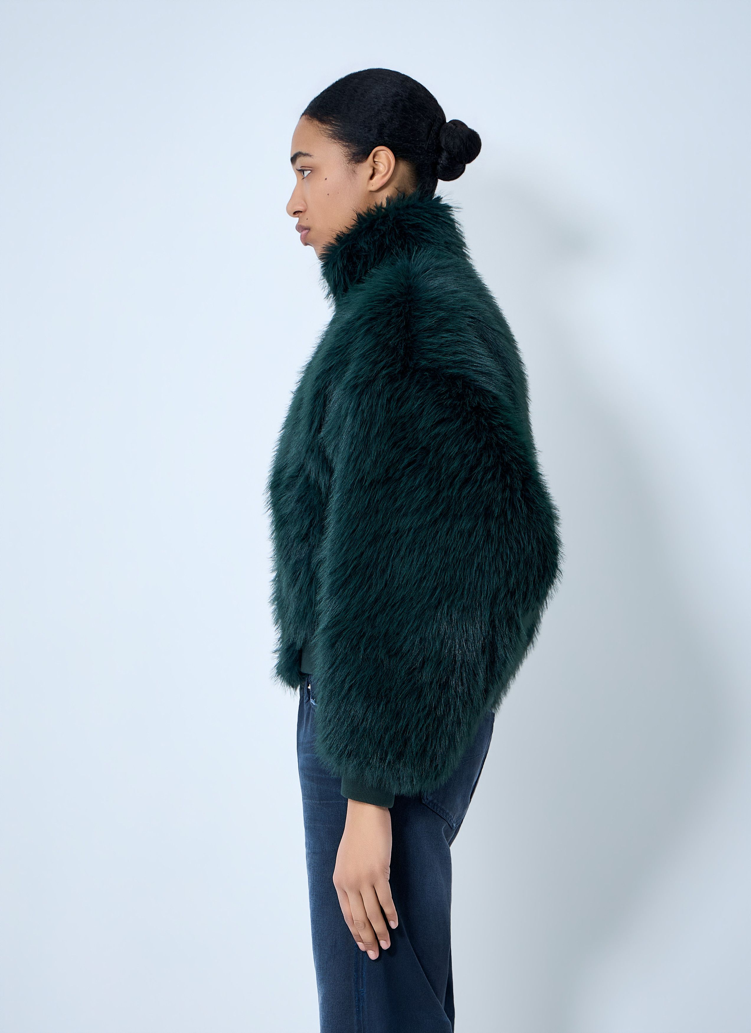 Balenciaga Faux Fur Bomber Jacket Size XS / US 0-2 / IT 36-38 - 3 Thumbnail