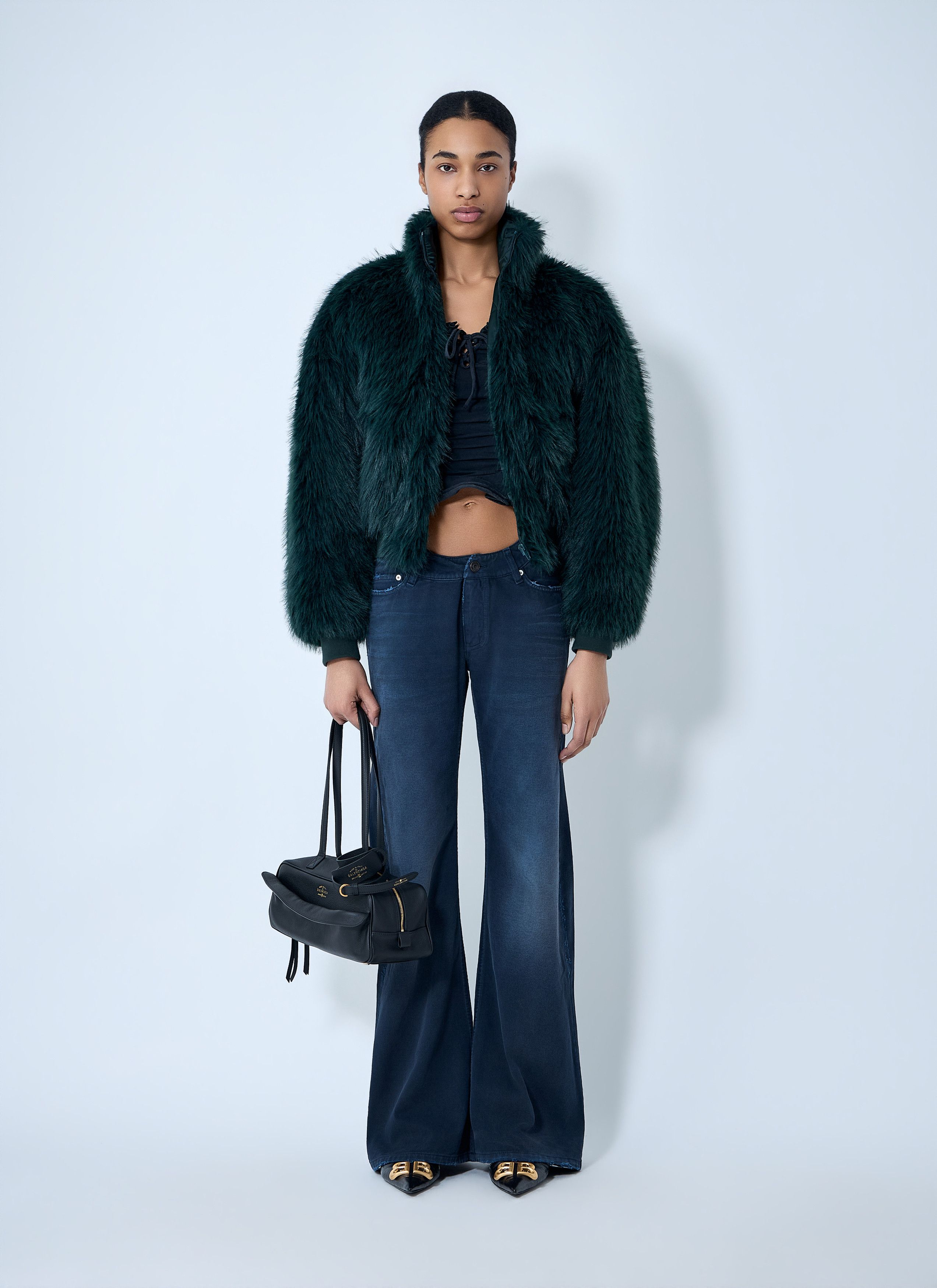 Balenciaga Faux Fur Bomber Jacket Size XS / US 0-2 / IT 36-38 - 2 Thumbnail