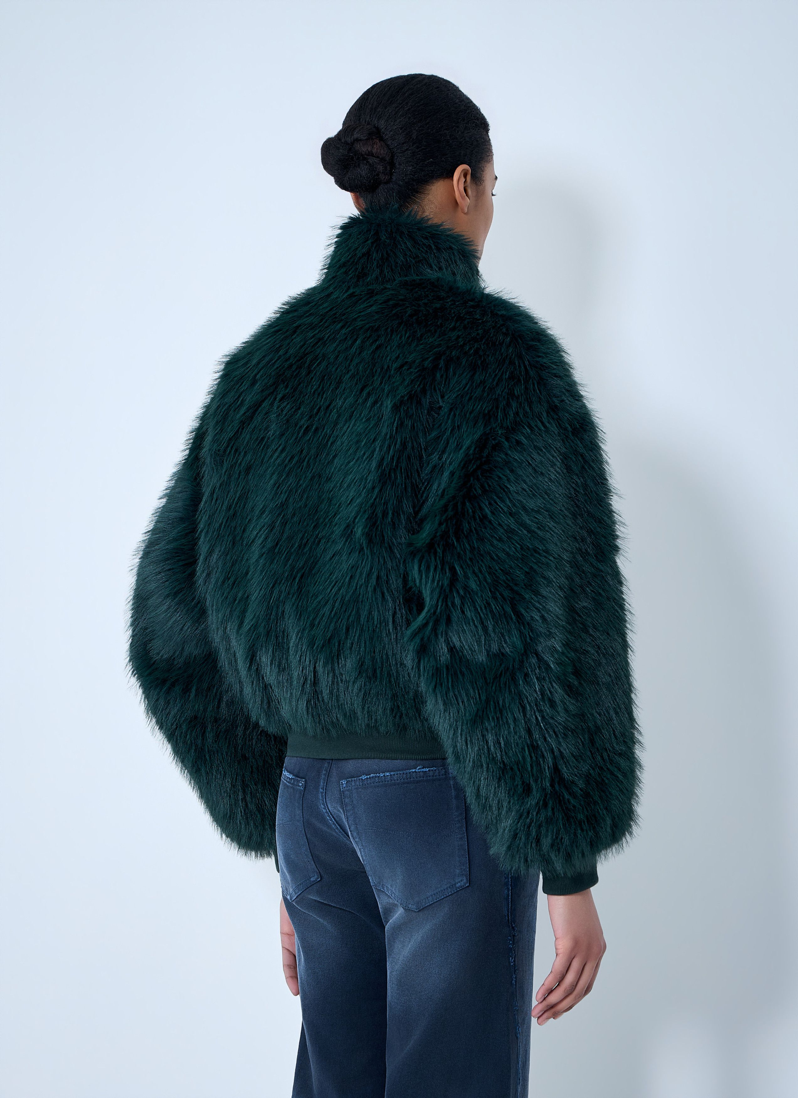 Balenciaga Faux Fur Bomber Jacket Size XS / US 0-2 / IT 36-38 - 4 Thumbnail