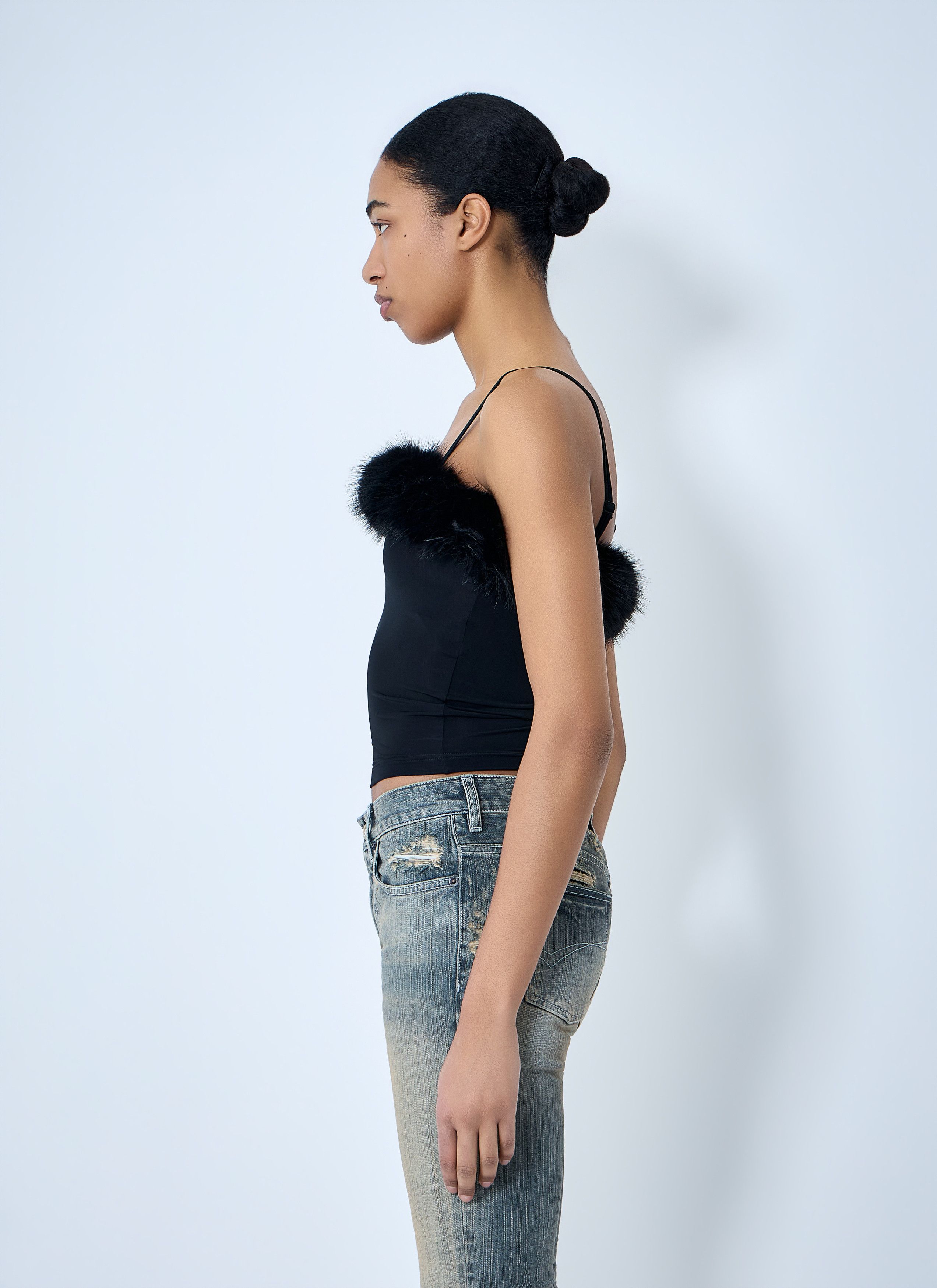 Balenciaga Faux Fur Strap Top Size S / US 4 / IT 40 - 3 Thumbnail