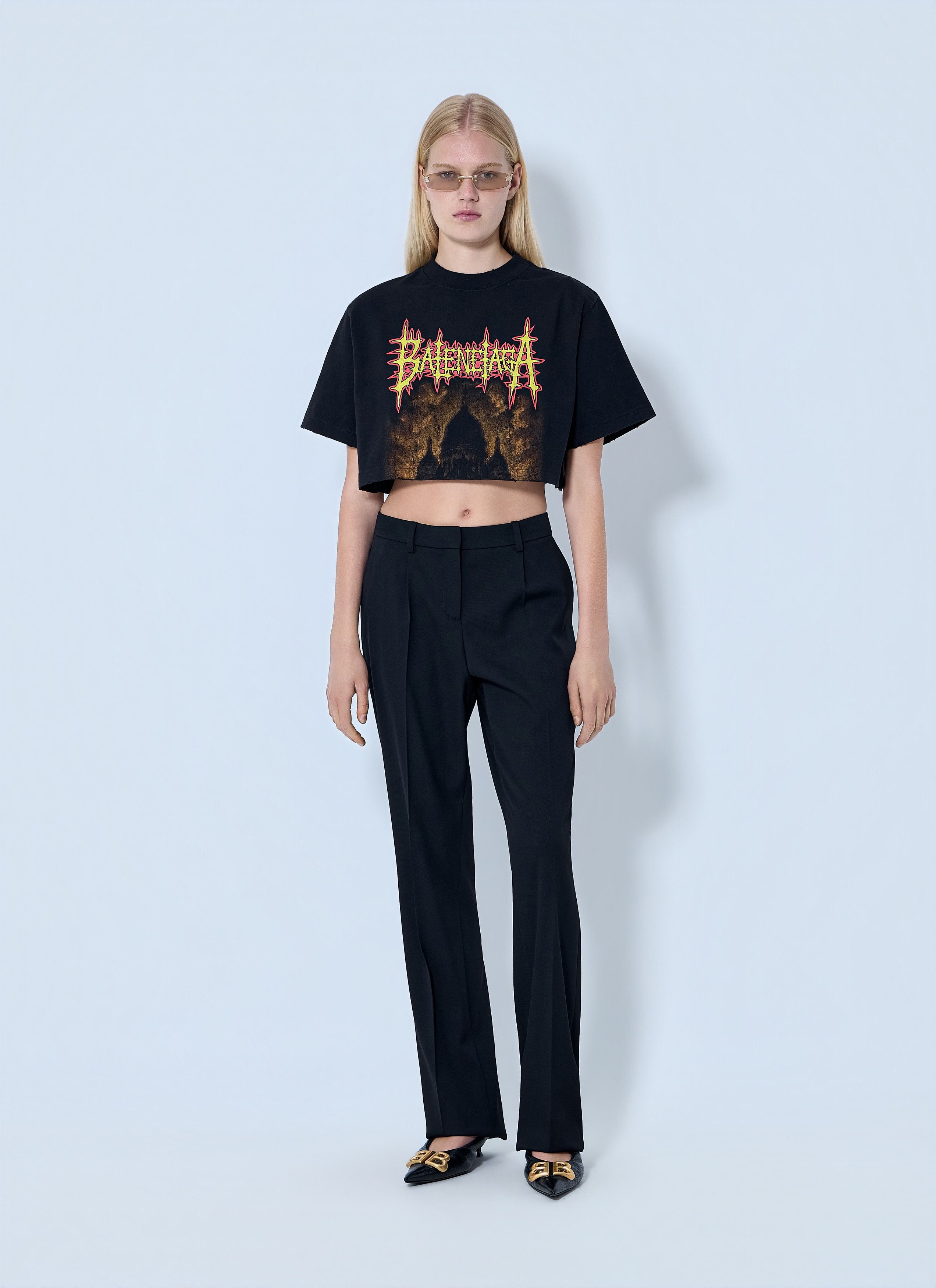 Balenciaga Cropped T-Shirt Size M / US 6-8 / IT 42-44 - 2 Thumbnail
