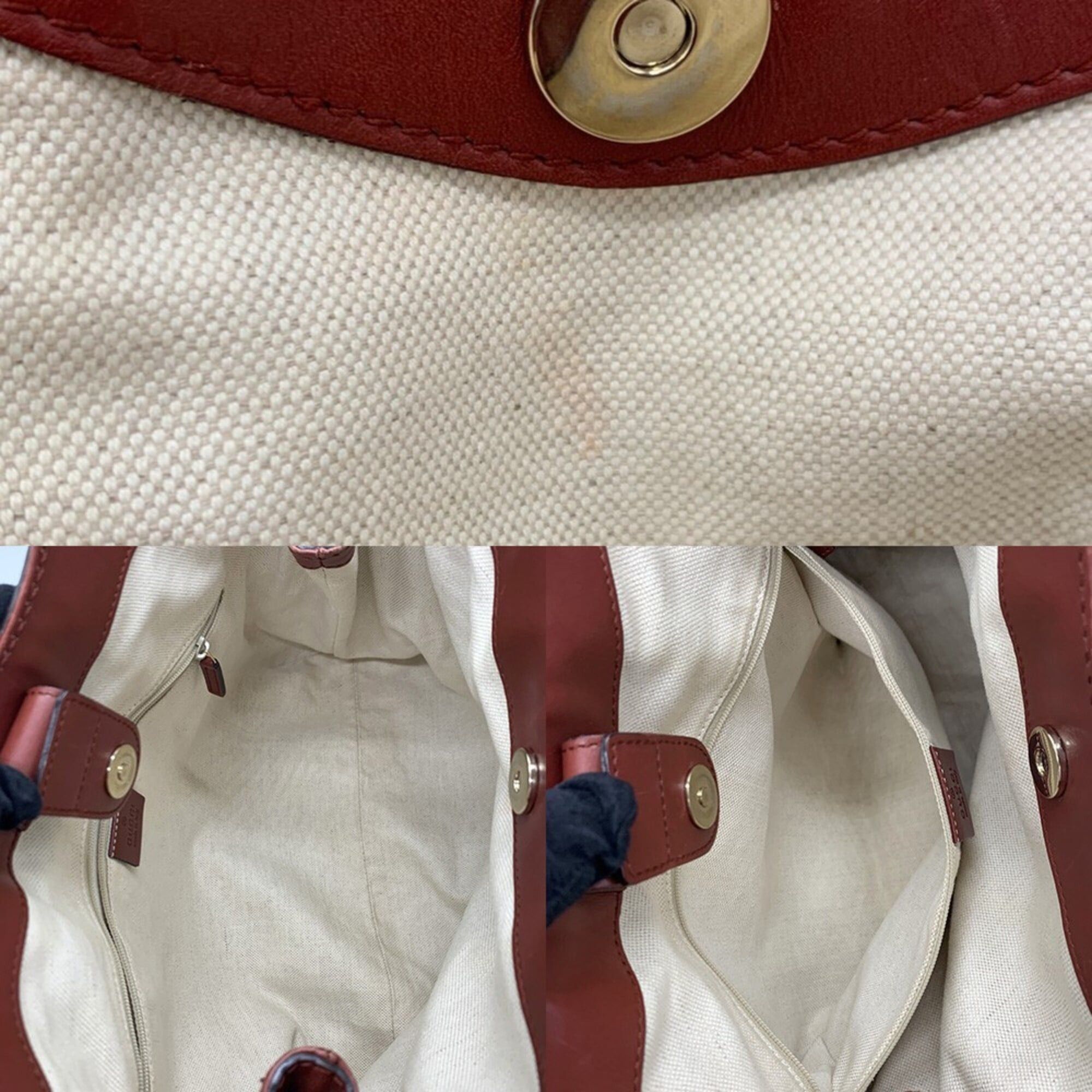 Gucci Gucci GG Canvas Sukey Tote Bag Handbag Leather Bordeaux Brown Interlocking Women's GUCCI Size ONE SIZE - 5 Thumbnail