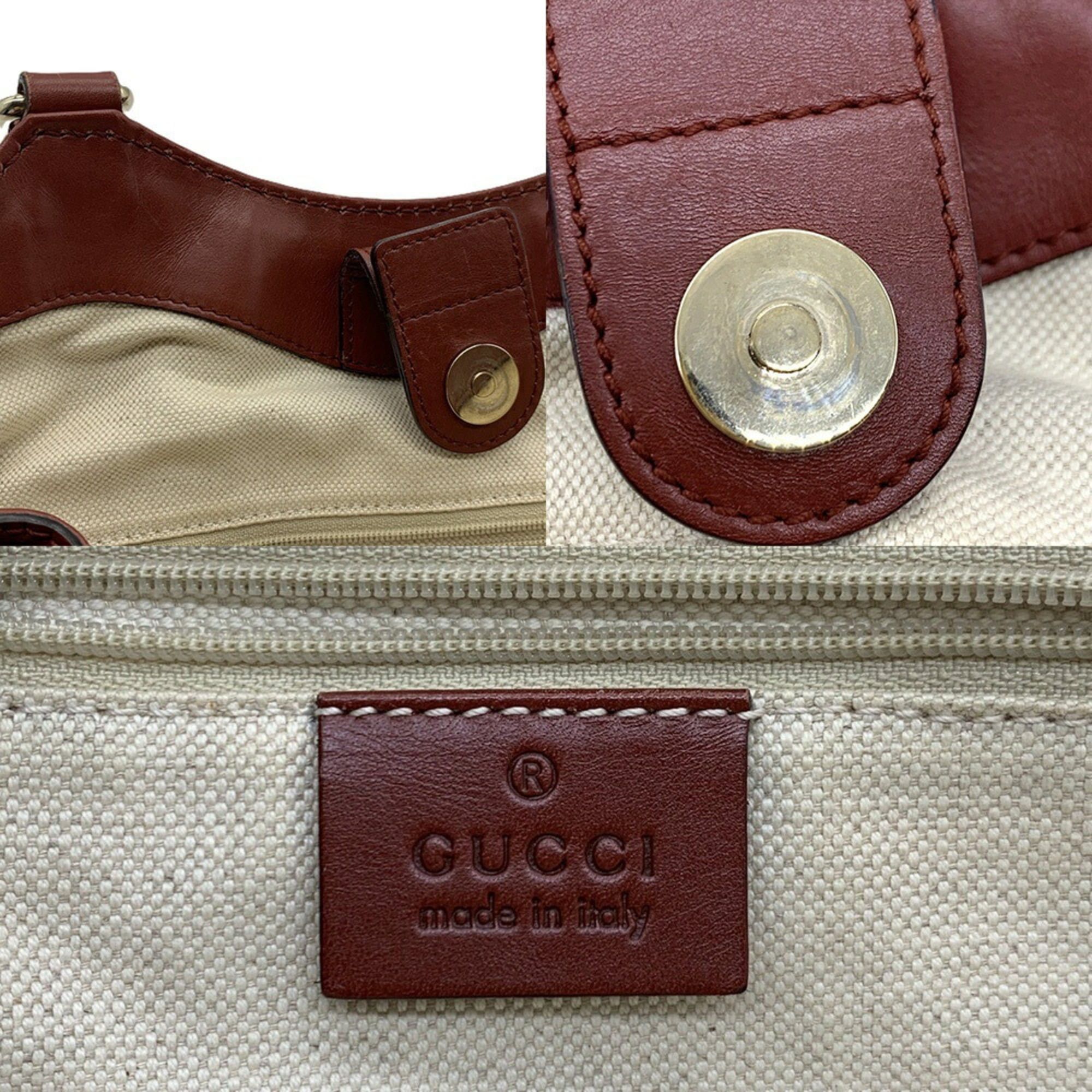 Gucci Gucci GG Canvas Sukey Tote Bag Handbag Leather Bordeaux Brown Interlocking Women's GUCCI Size ONE SIZE - 6 Thumbnail