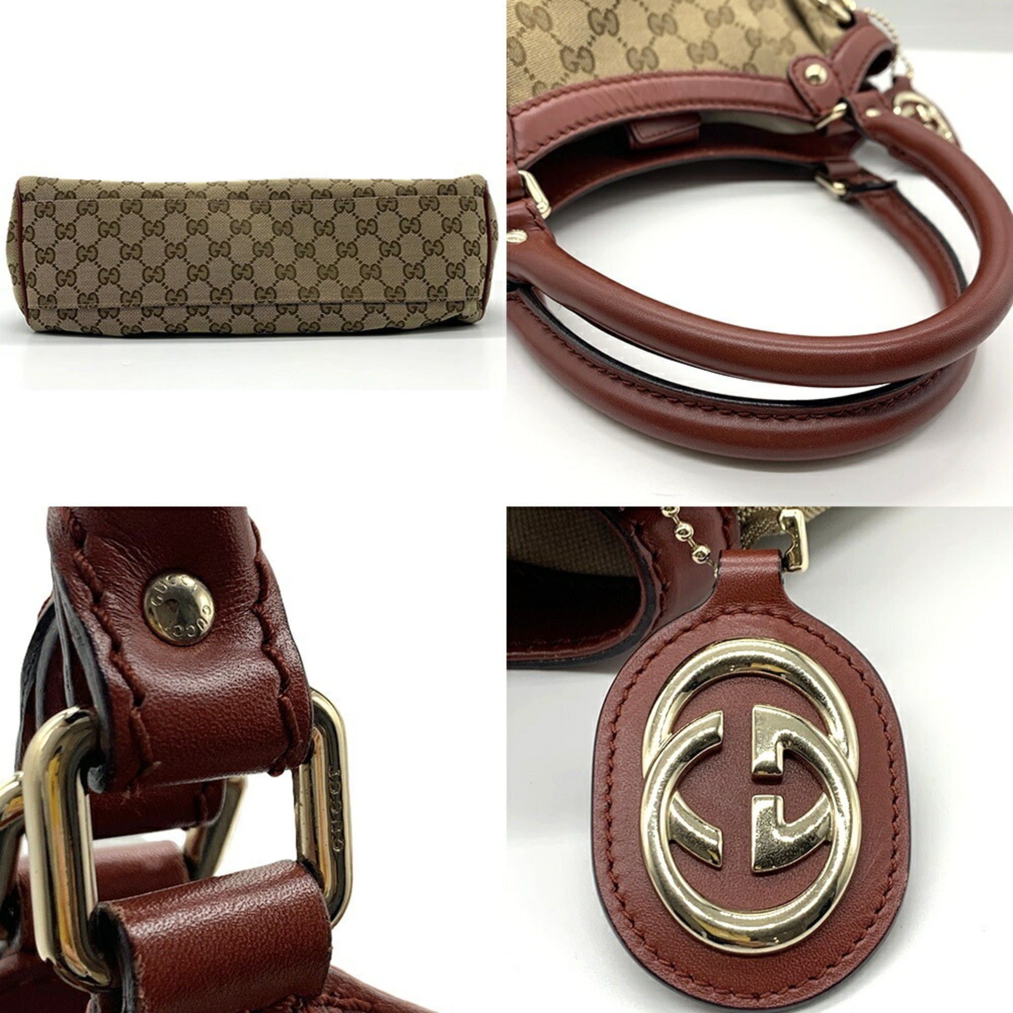 Gucci Gucci GG Canvas Sukey Tote Bag Handbag Leather Bordeaux Brown Interlocking Women's GUCCI Size ONE SIZE - 4 Thumbnail