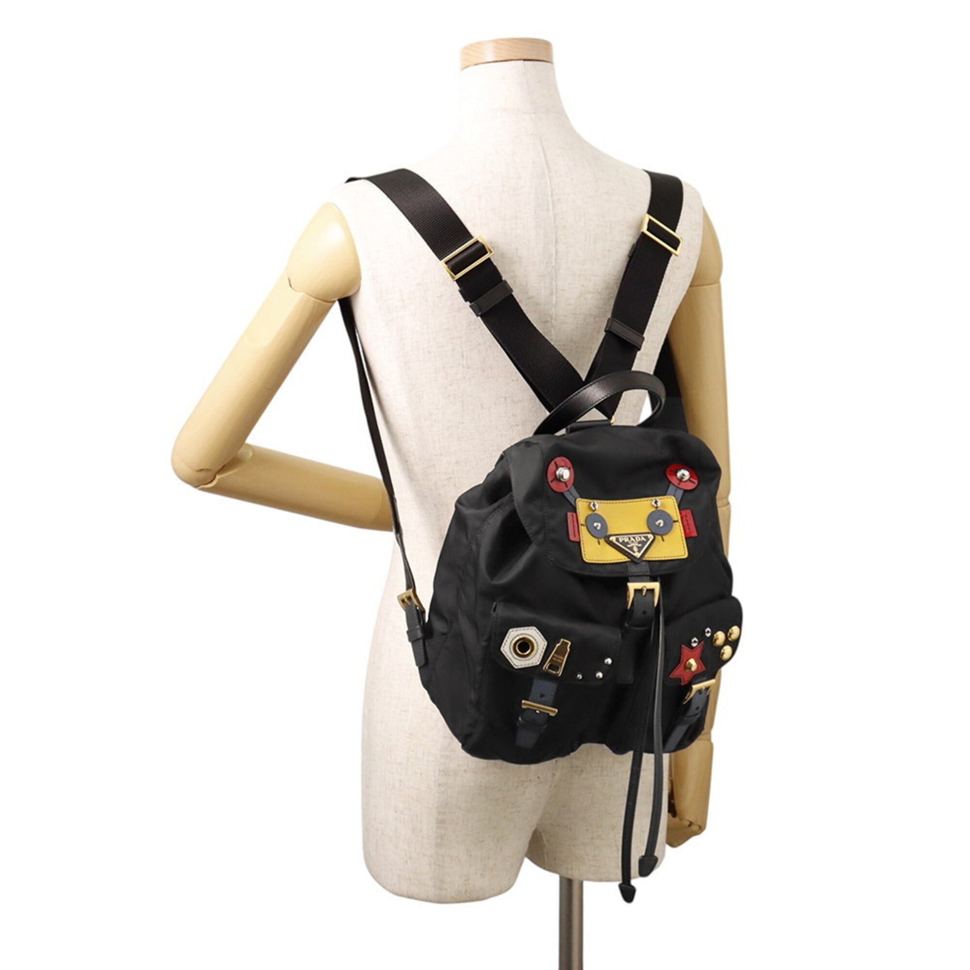Prada Prada Backpack Small Robot Nylon 1BZ677 PRADA Handbag Black Size ONE SIZE - 4 Thumbnail