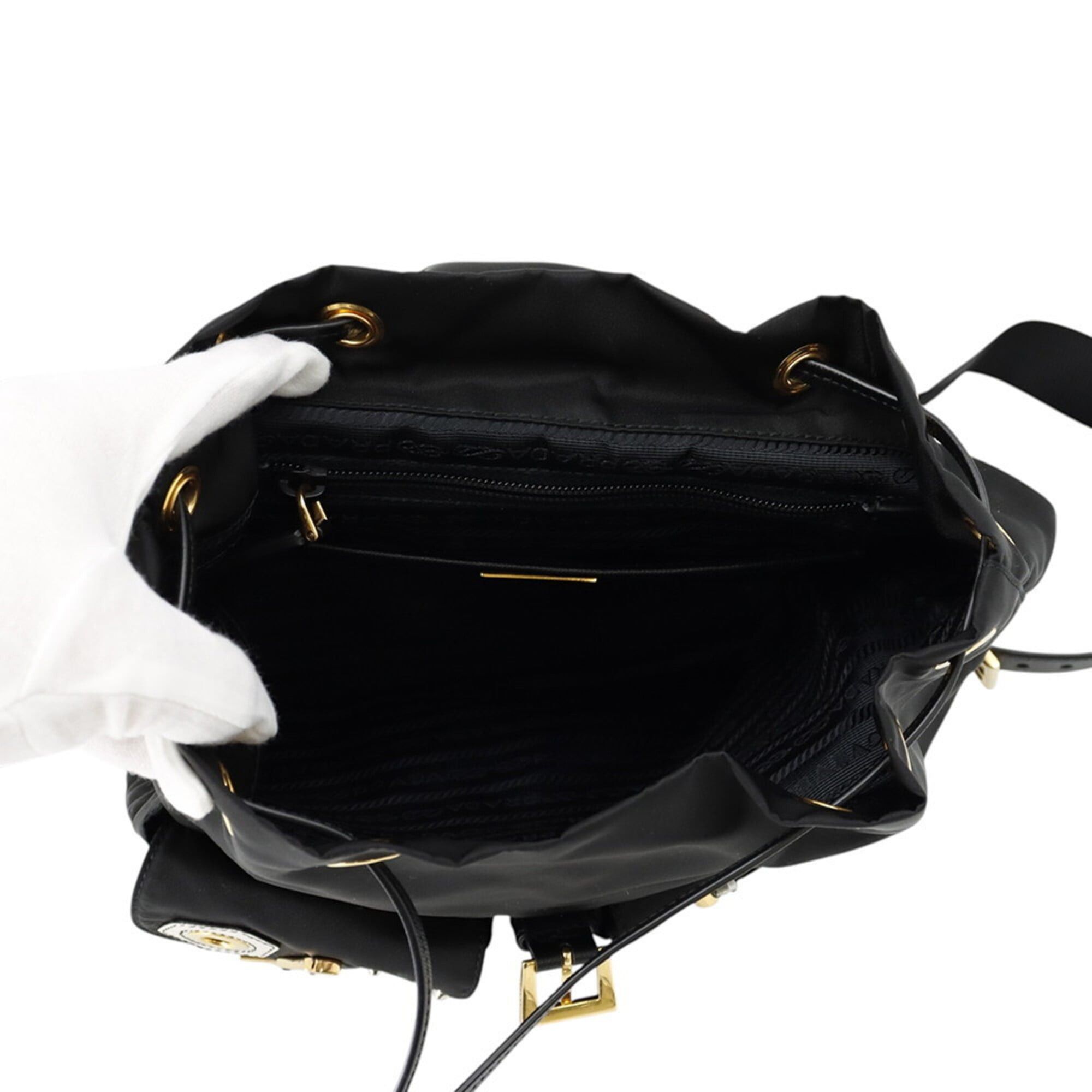 Prada Prada Backpack Small Robot Nylon 1BZ677 PRADA Handbag Black Size ONE SIZE - 5 Thumbnail