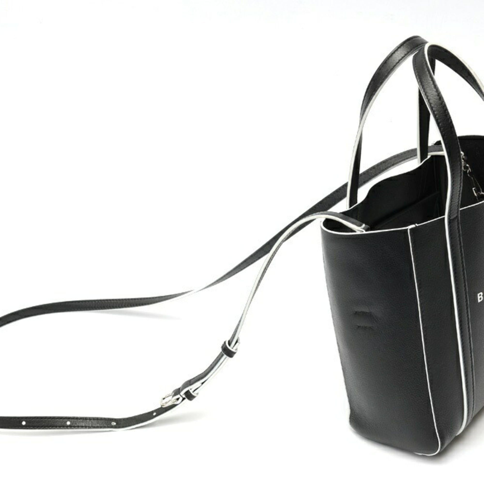 Balenciaga Balenciaga Everyday Tote XXS Shoulder Bag 551815 Leather Black White Size ONE SIZE - 2 Thumbnail