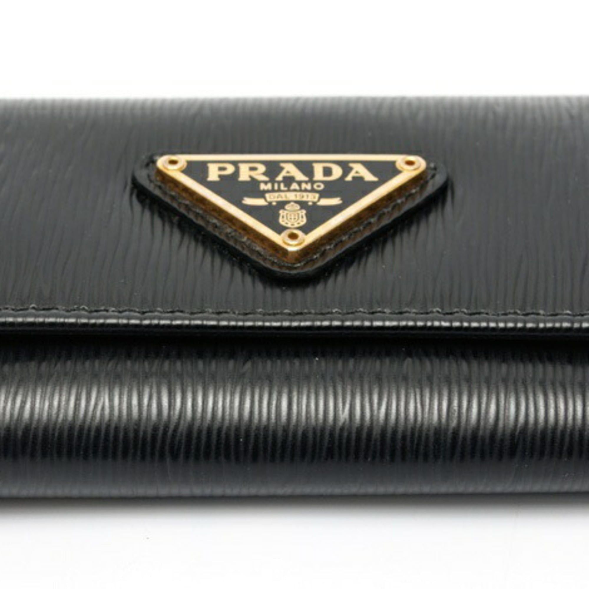 Prada Prada Triangle Key Case 1PG222, Leather, Black Size ONE SIZE - 3 Thumbnail