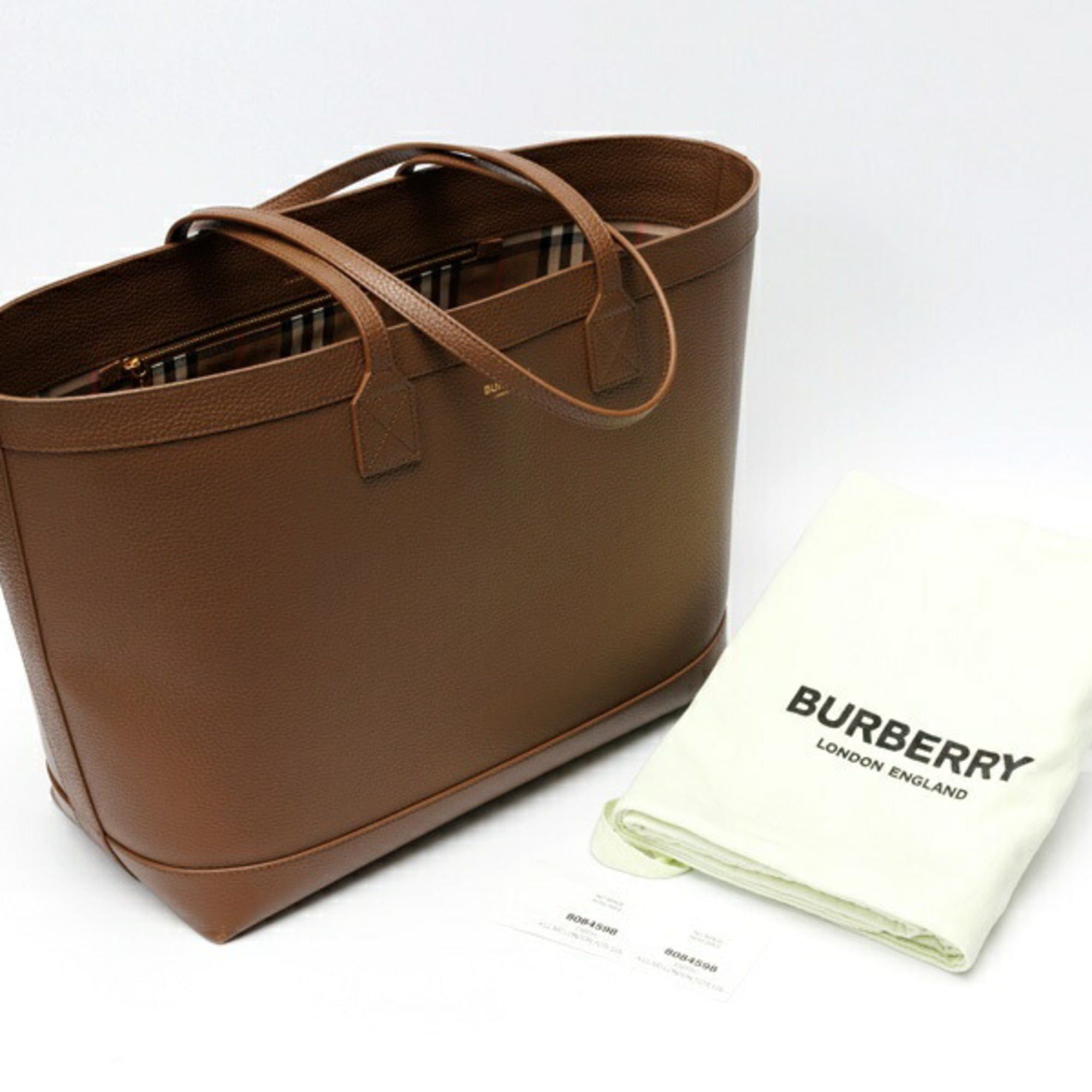 Burberry Burberry tote bag, model number 8084598, leather, brown. Size ONE SIZE - 7 Thumbnail