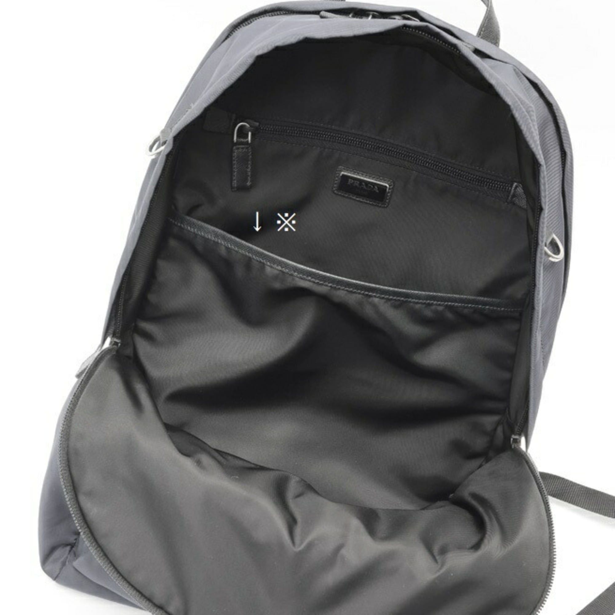 Prada Prada Nylon x Saffiano Leather Backpack 2VZ048 - Nylon, Navy Size ONE SIZE - 5 Thumbnail