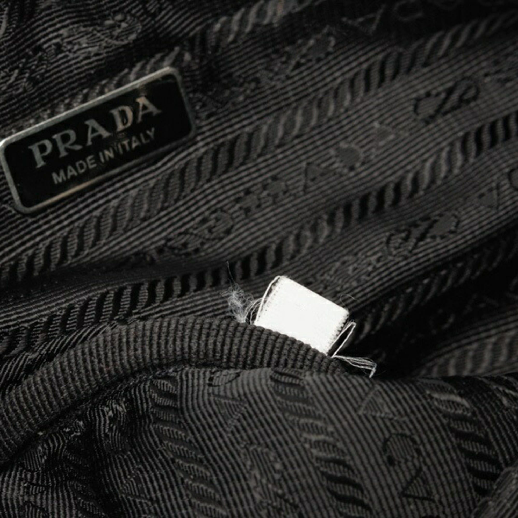 Prada Prada Triangle Embossed Shoulder Bag 1BH190, Leather, Black Size ONE SIZE - 7 Thumbnail