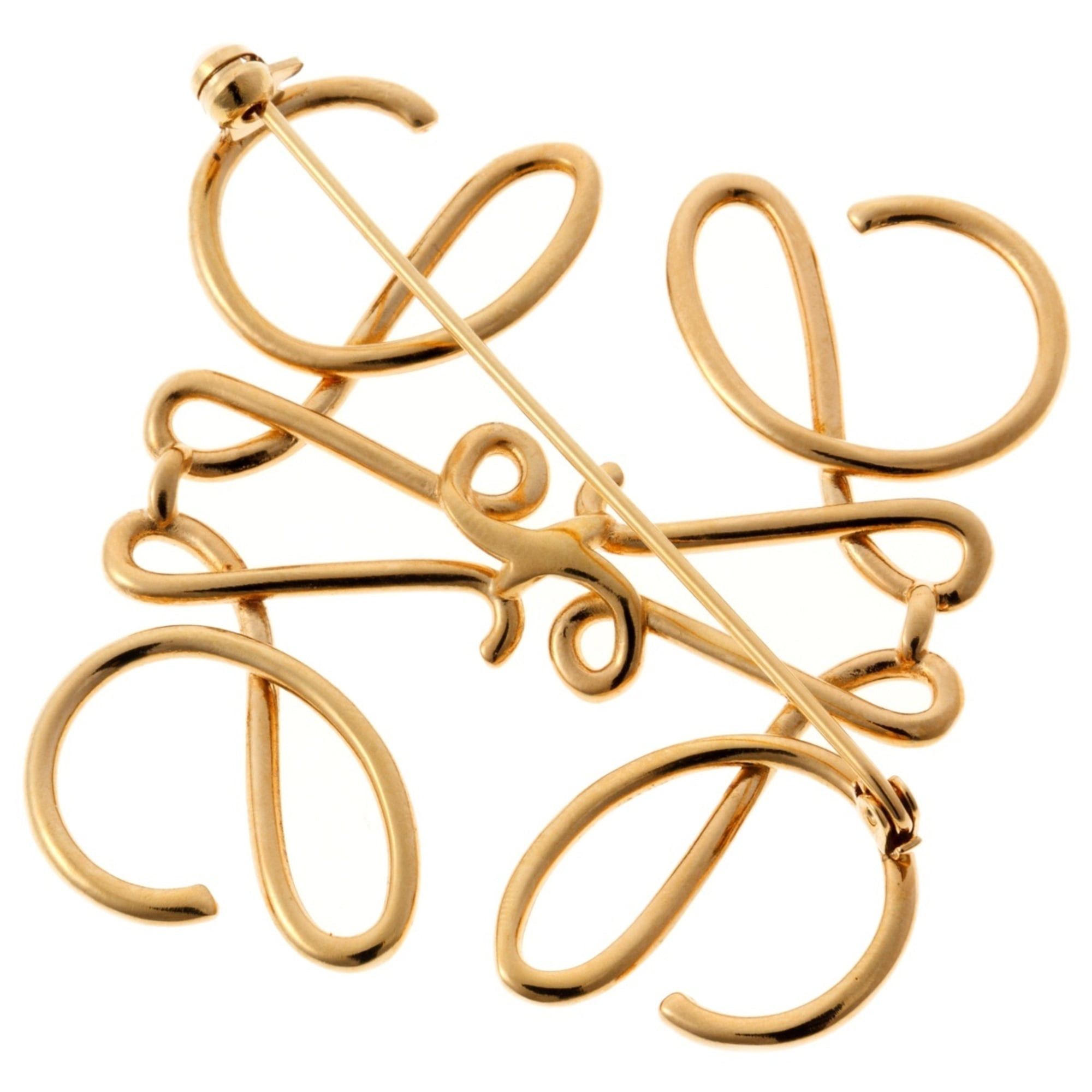 Loewe Loewe Anagram Brooch, item number 111.25.020, metal, gold. Size ONE SIZE - 3 Thumbnail