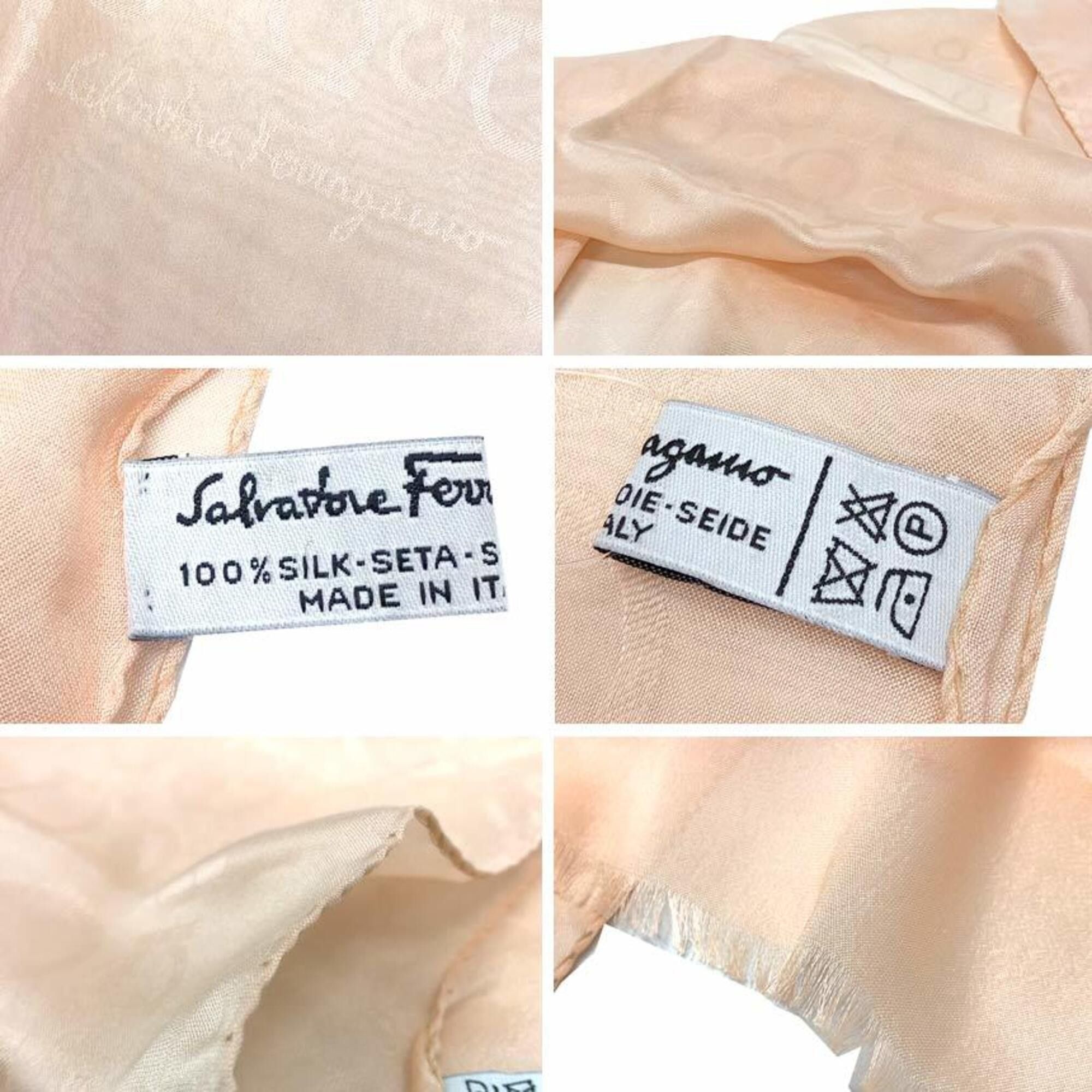 Salvatore Ferragamo Salvatore Ferragamo Gancini Long Scarf/Muffler, Silk Chiffon, Light Orange Size ONE SIZE - 3 Thumbnail
