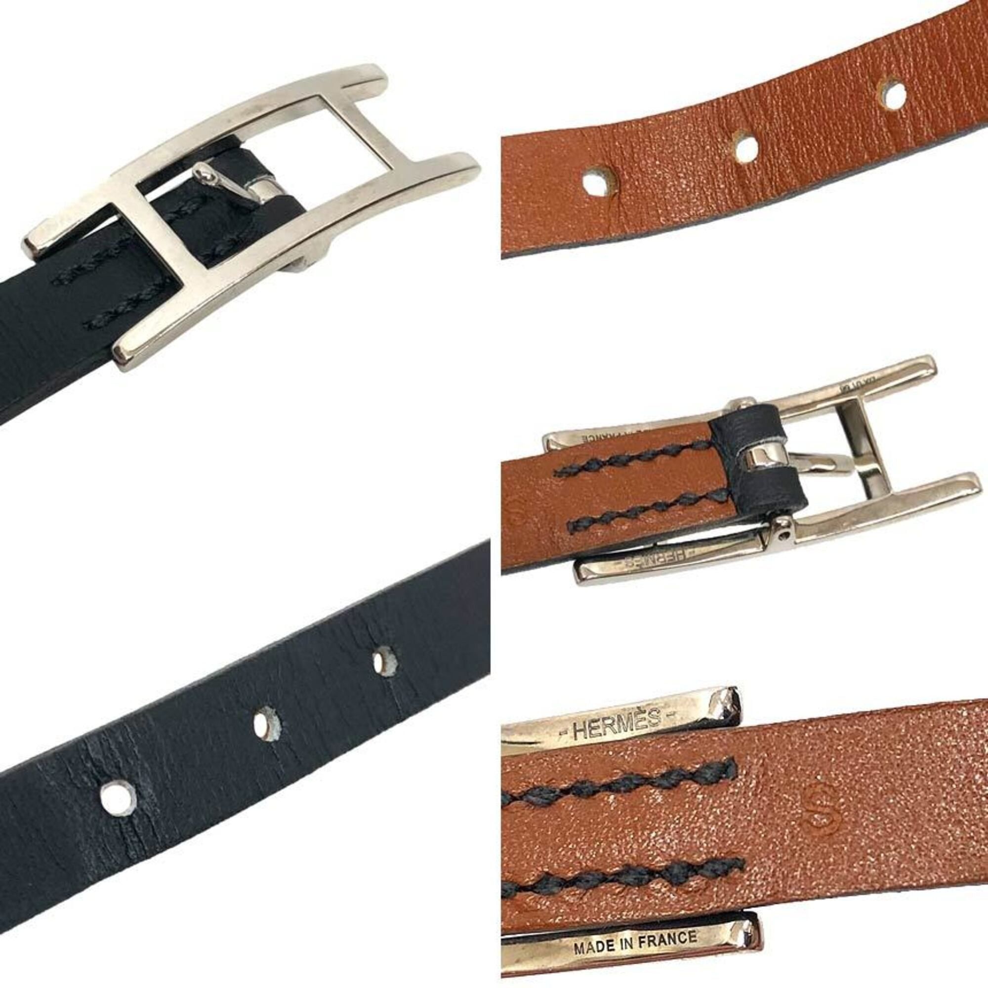 Hermes Hermes Api3 Leather Bracelet Choker, Size S, Black, Unisex Size ONE SIZE - 3 Thumbnail