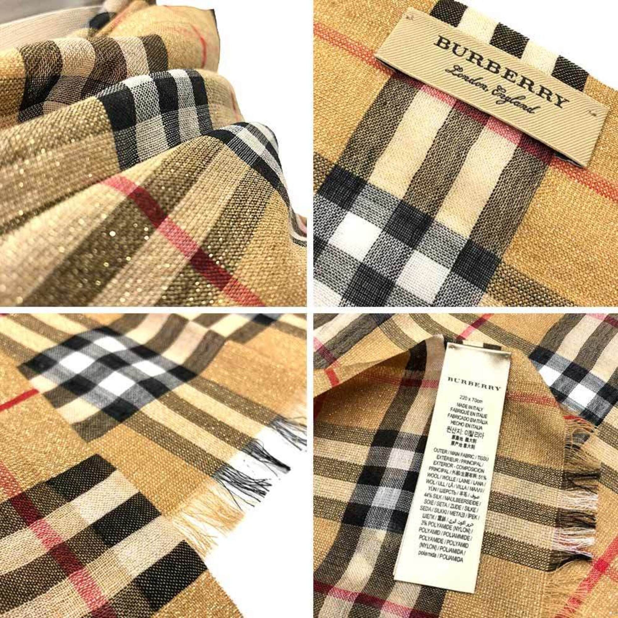 Burberry Burberry Check Scarf Shawl Beige Size ONE SIZE - 3 Thumbnail