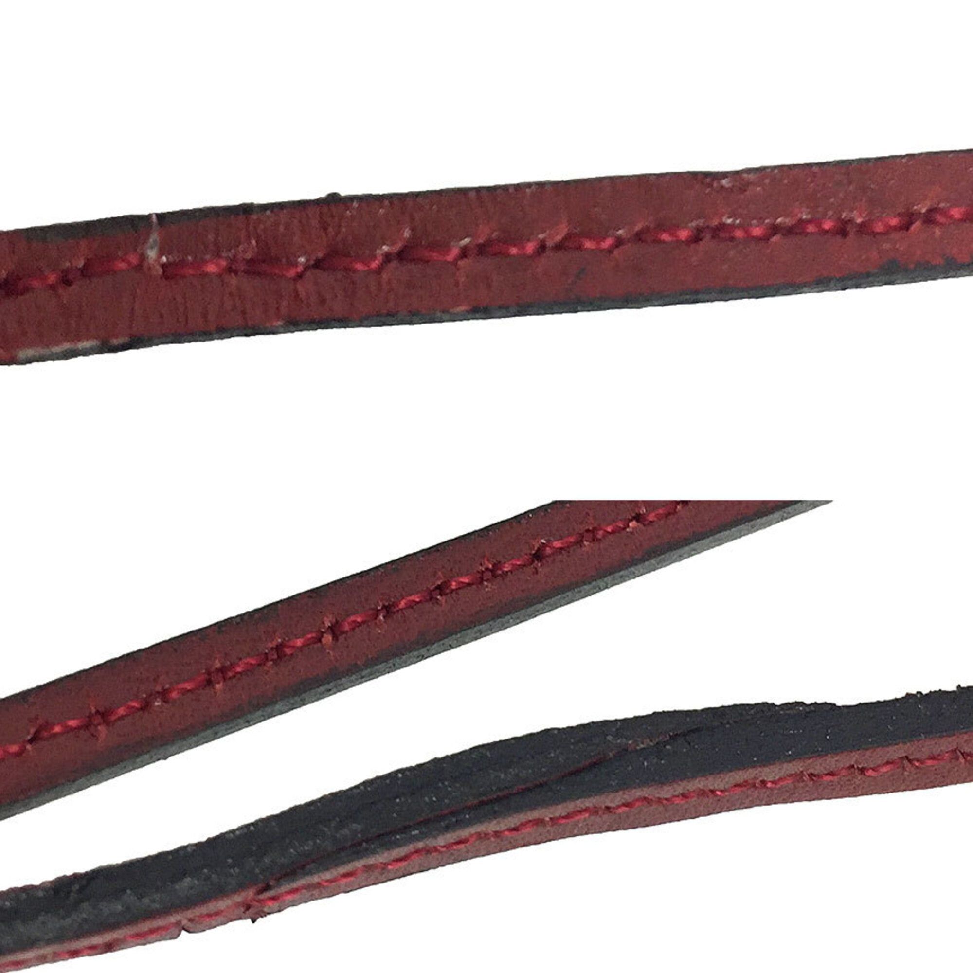 Hermes Hermes Lanieres Choker Necklace Bracelet Leather Cord Rouge H Size ONE SIZE - 3 Thumbnail