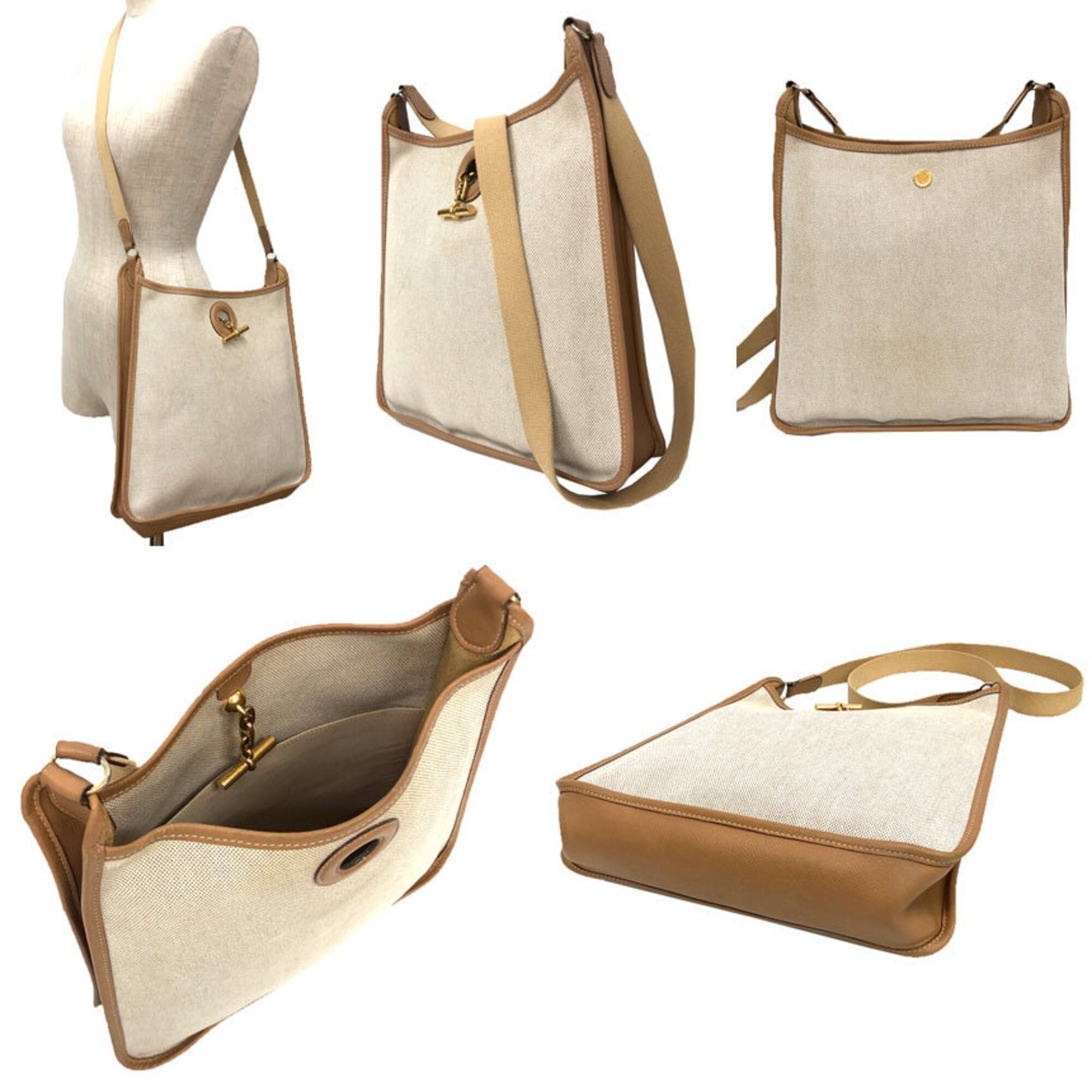Hermes Hermes Vespa PM Shoulder Bag, Canvas x Leather, Camel Natural Size ONE SIZE - 2 Thumbnail