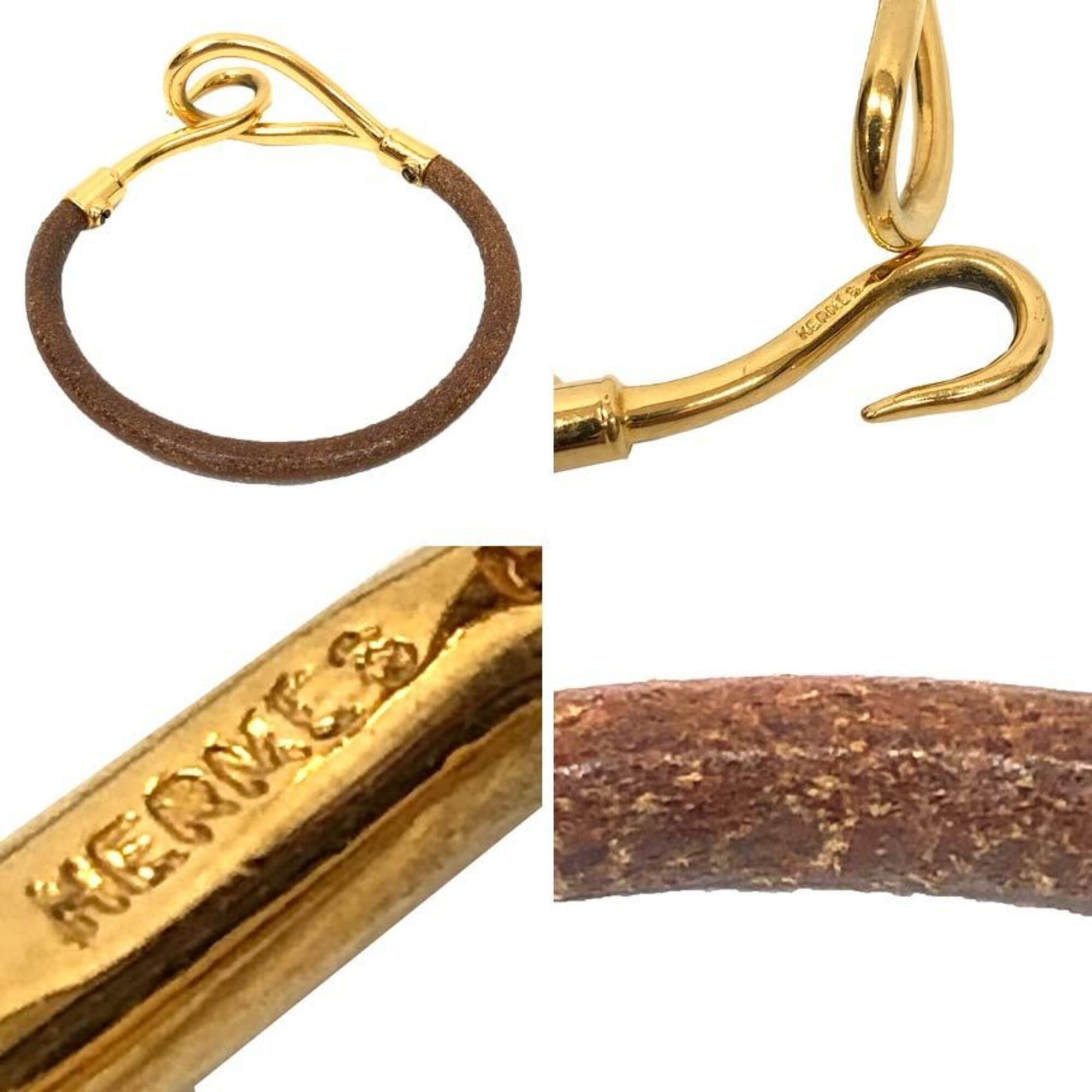 Hermes Hermes Jumbo Bracelet, Single Strand, Camel Brown x Gold Leather, Men's & Women's Size ONE SIZE - 3 Thumbnail
