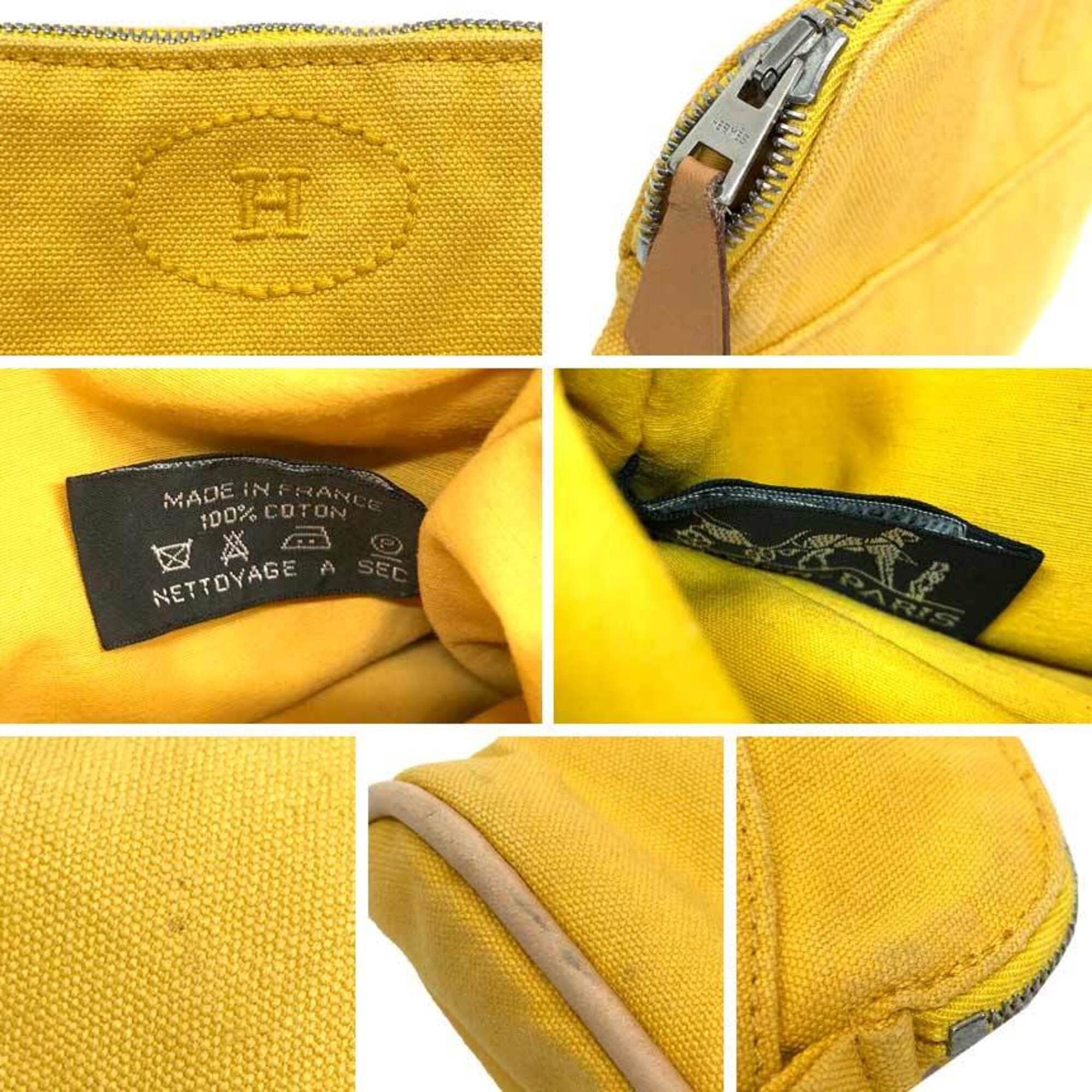 Hermes HERMES Bolide Pouch 20/Mini Pouch, Cotton, Yellow Size ONE SIZE - 3 Thumbnail