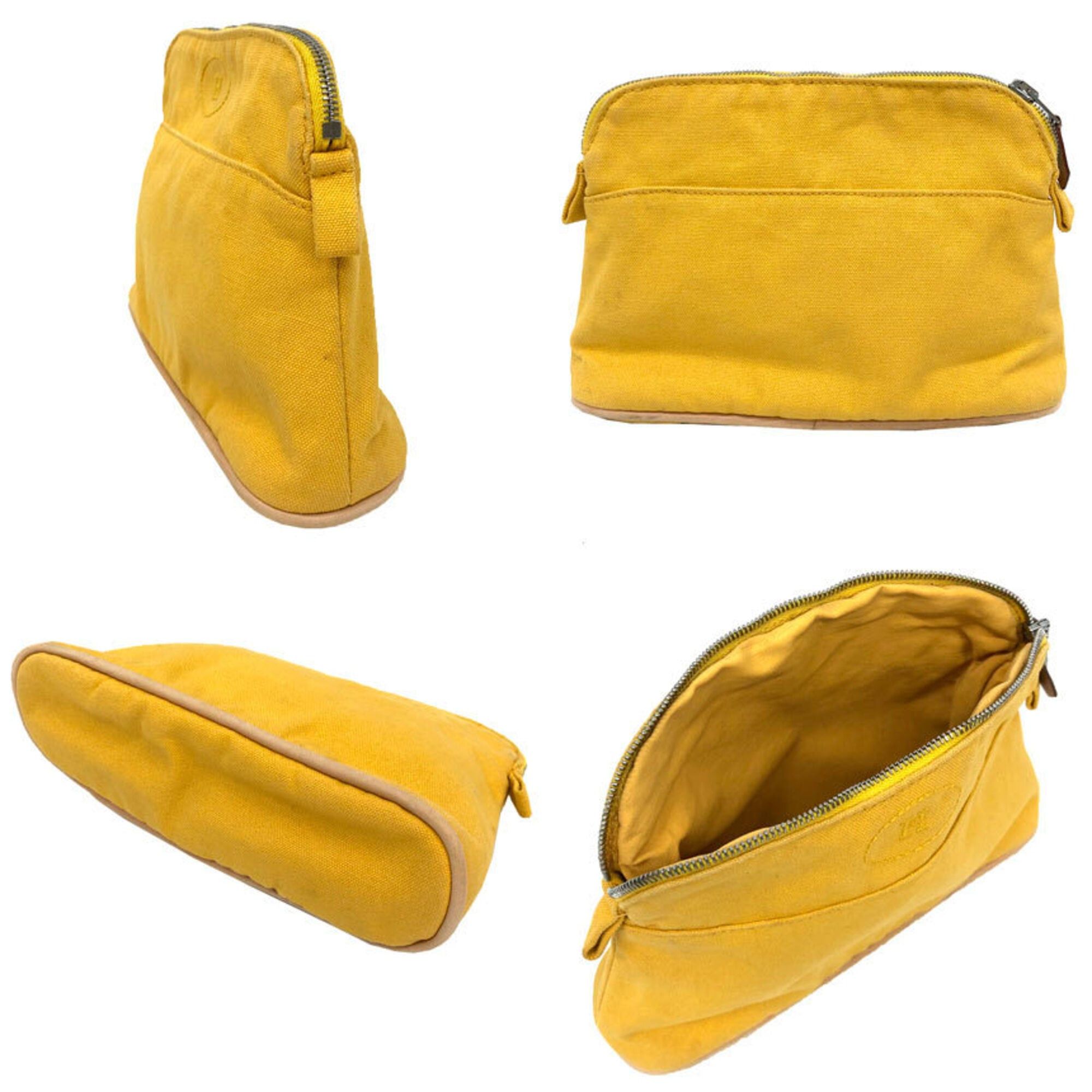 Hermes HERMES Bolide Pouch 20/Mini Pouch, Cotton, Yellow Size ONE SIZE - 2 Thumbnail